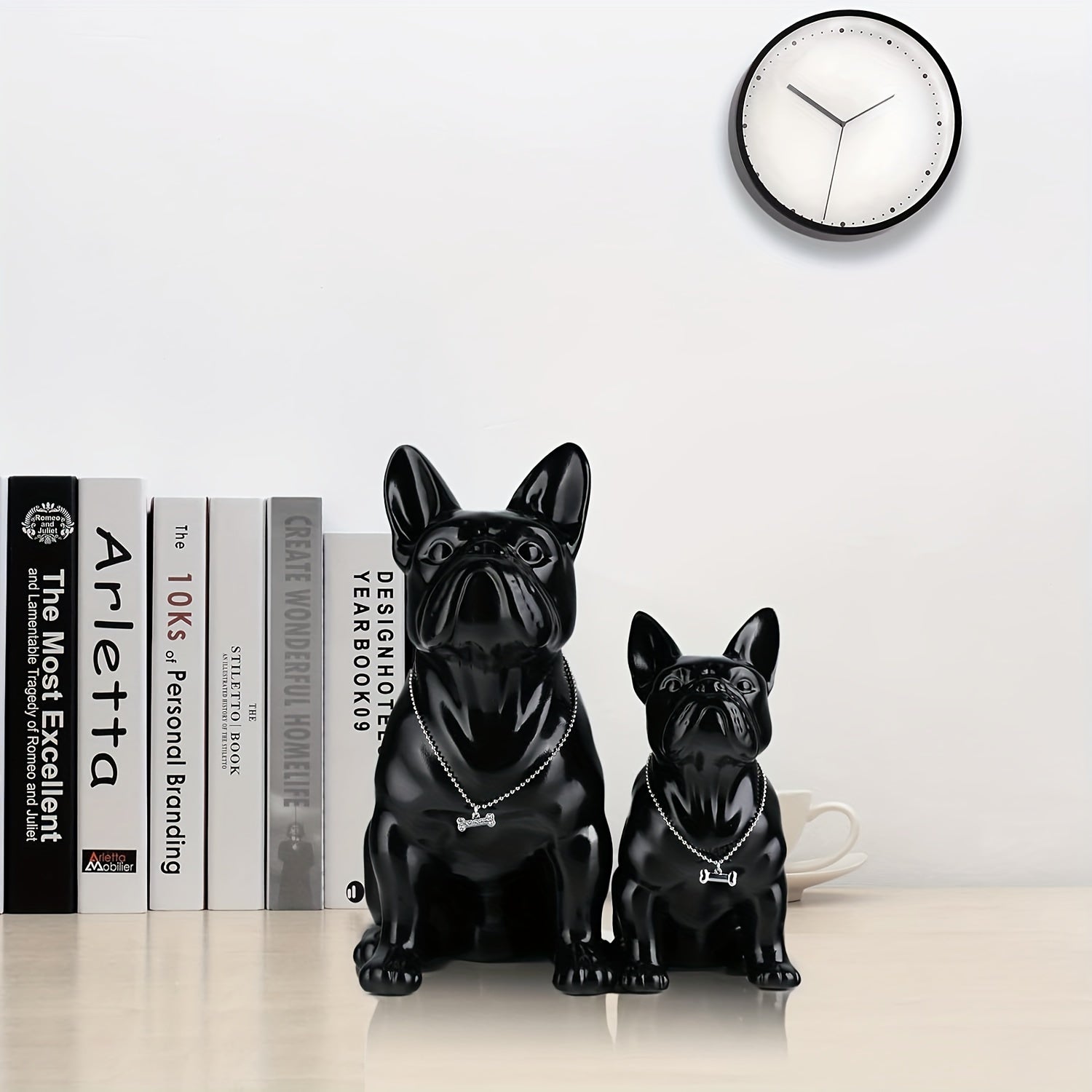 Tnessential Resin Bulldog Statues 3D Decor