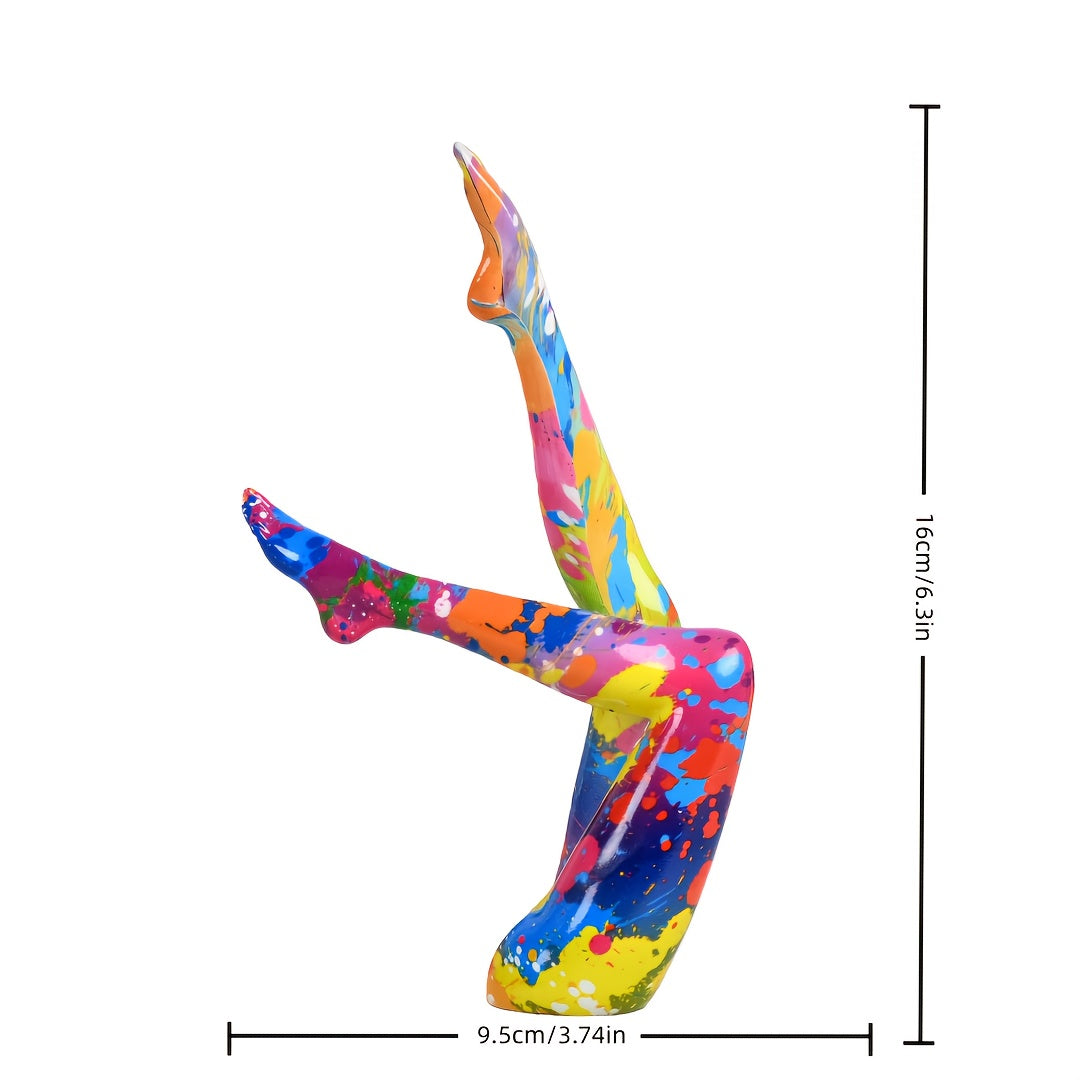 Tnessential Vibrant Splash Paint Resin Leg Statue 3D Decor