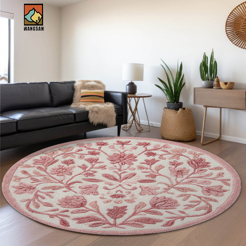 PINK ROUND 3 RUG view 2