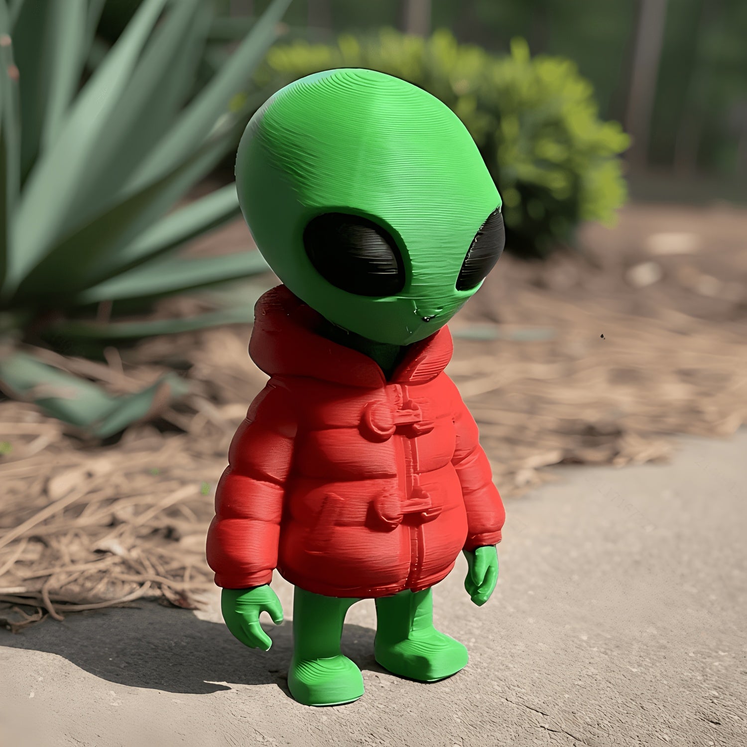 Tnessential One Red-clothed Alien Statue Ornament 3D Decor