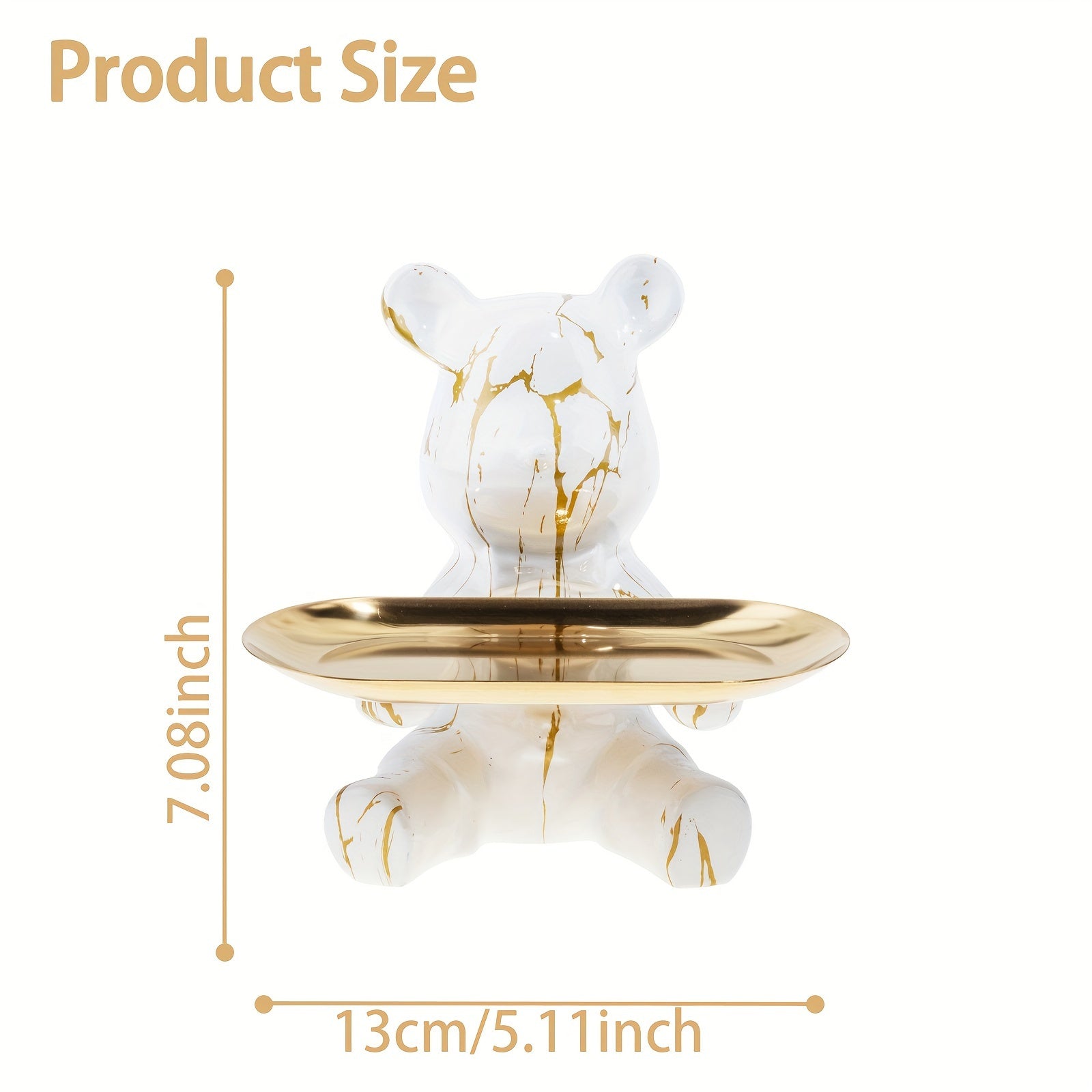 Tnessential Resin Bear Tray Statue 3D Decor