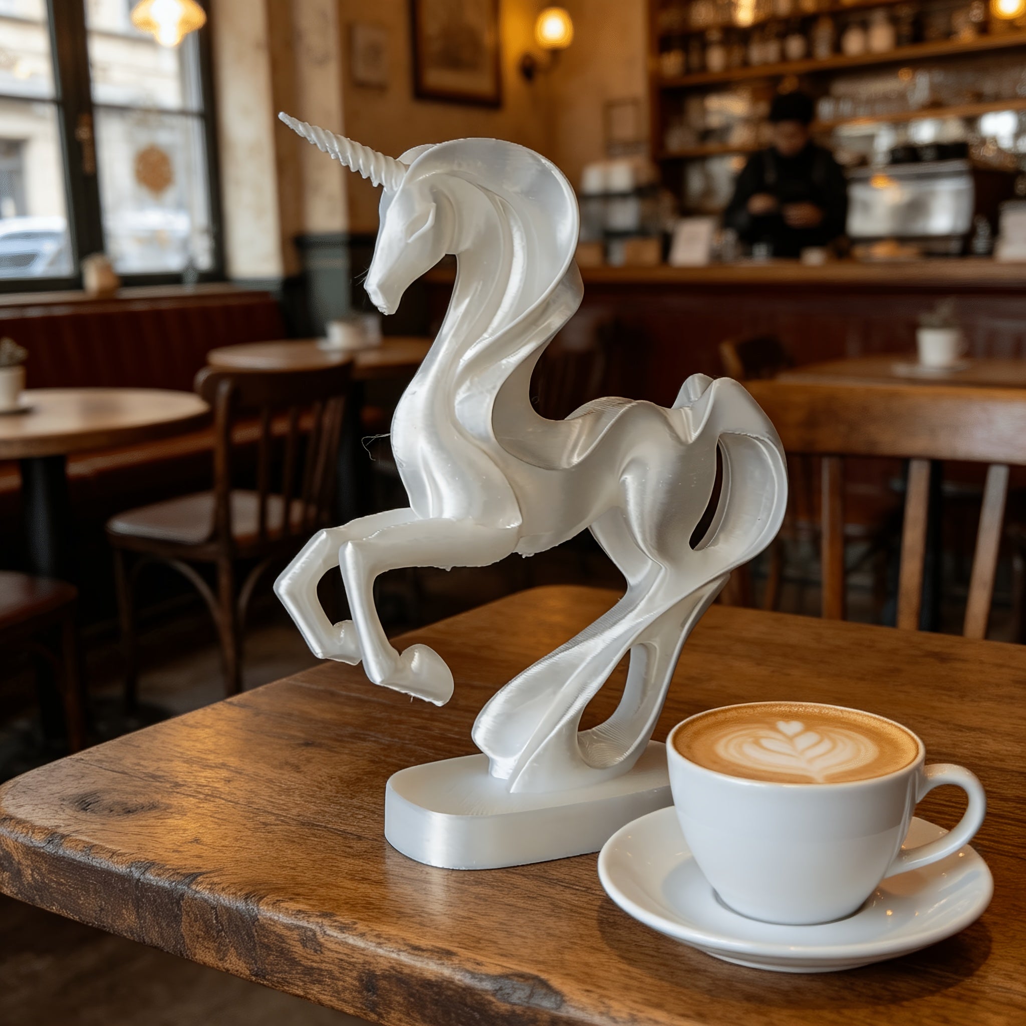 Tnessential Minimalist White Unicorn Art Sculpture 3D Decor