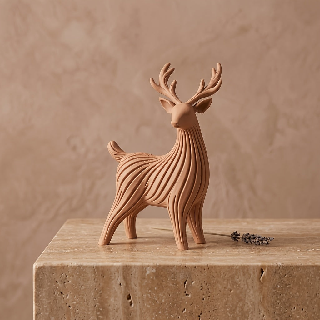 Tnessential Minimalist Matte 3D Printed Reindeer Sculpture 3D Decor