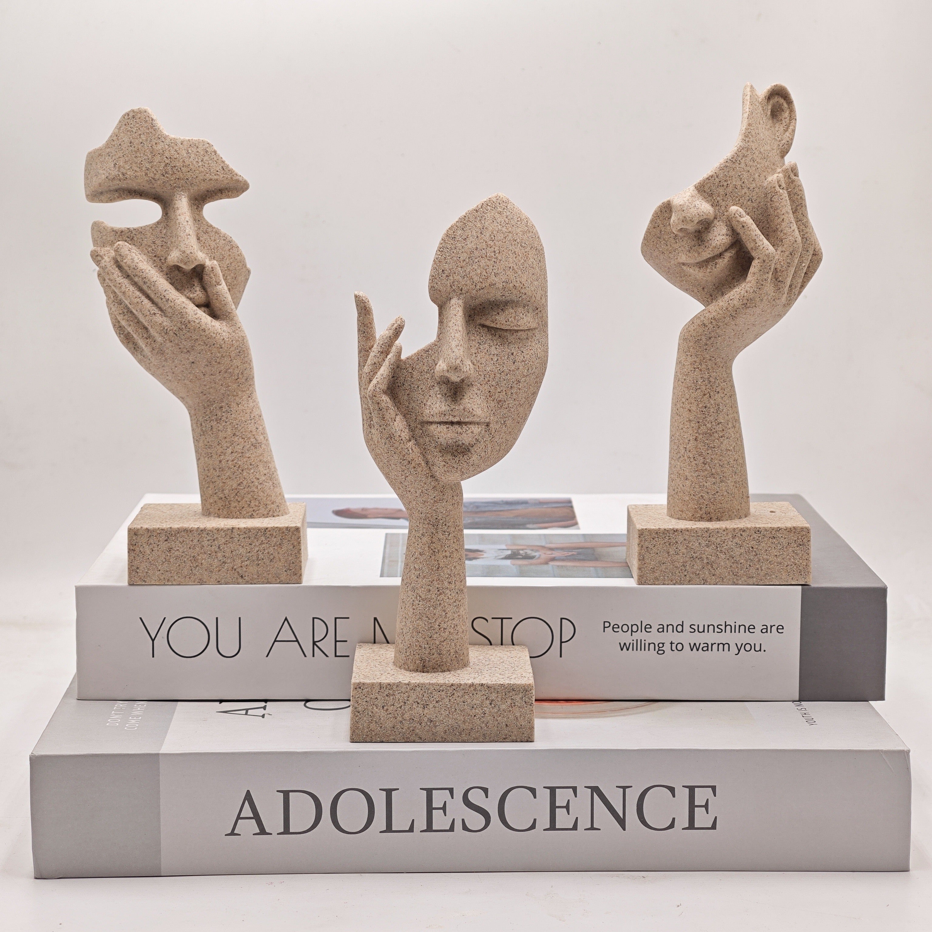 Tnessential Abstract Mask Figurine Set 3D Decor