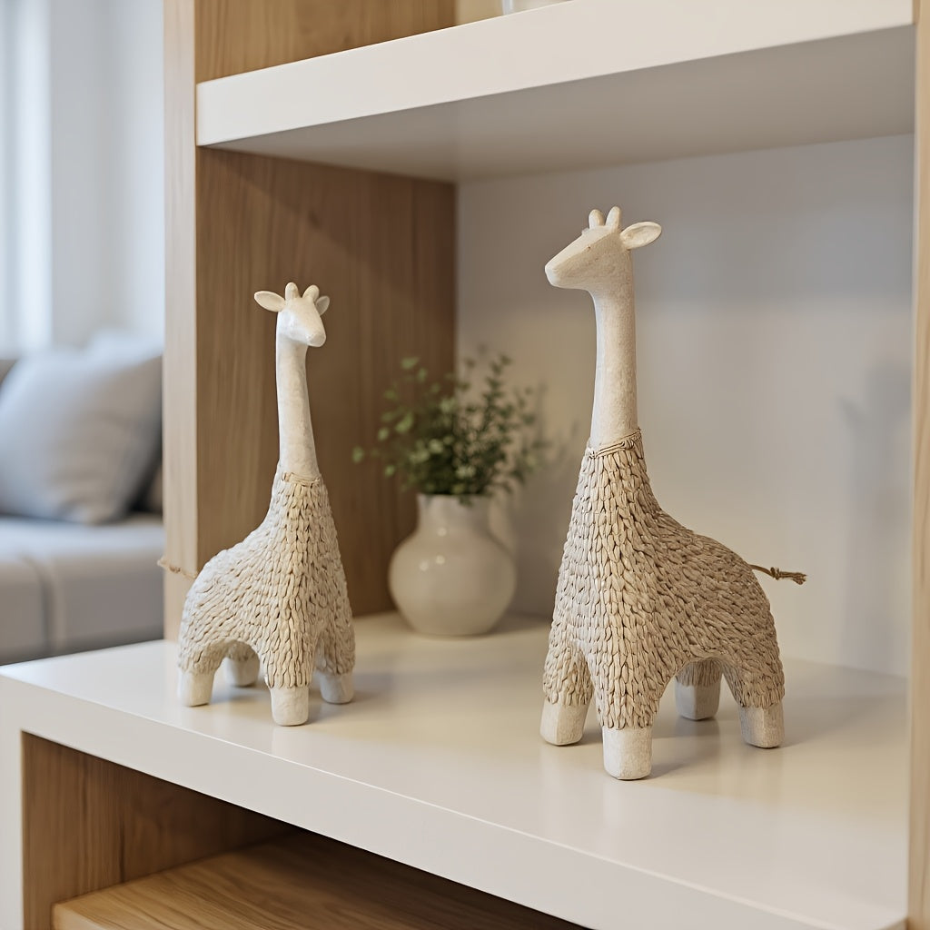 Tnessential Modern Minimalist Giraffe Resin Ornament 3D Decor