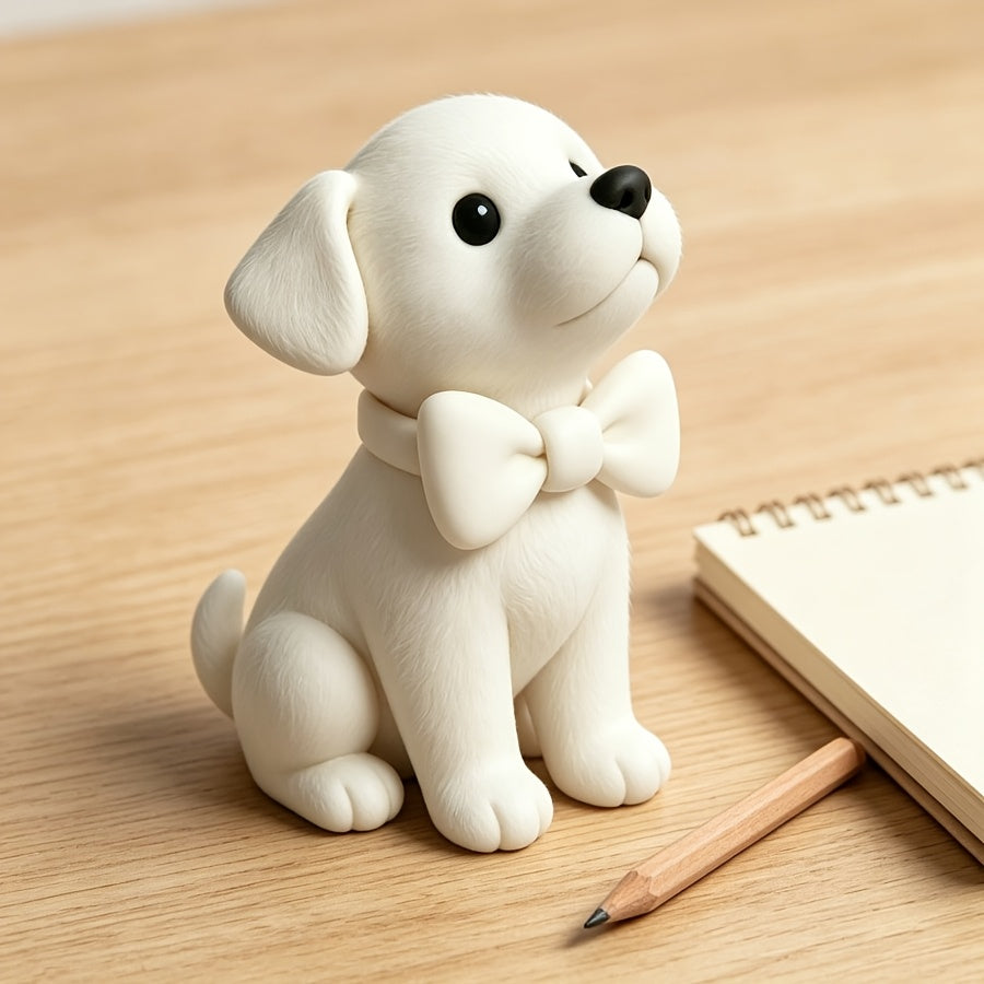 Tnessential Healing White Puppy Figurine 3D Decor