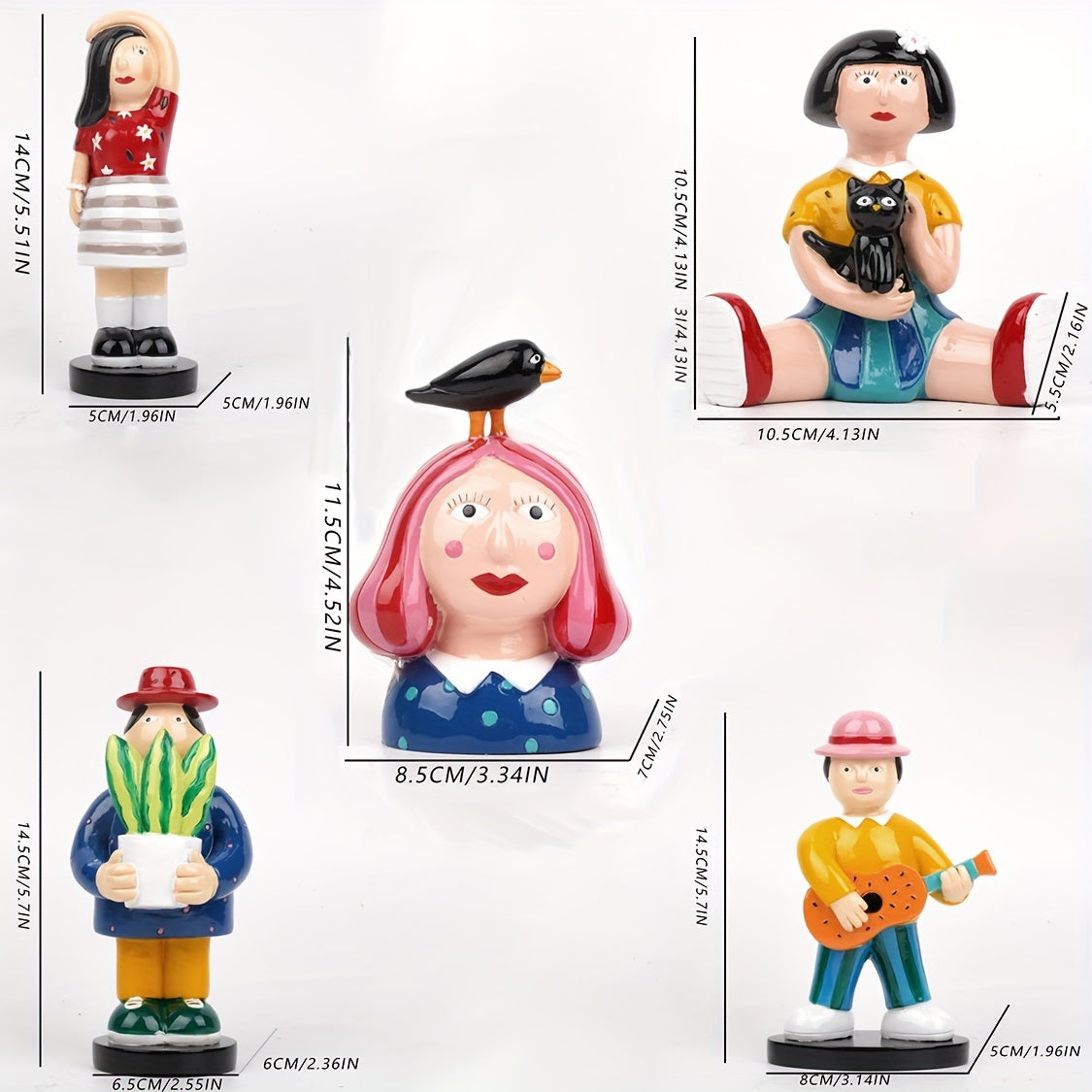 Tnessential Downtown Series Abstract Art Figurines 3D Decor