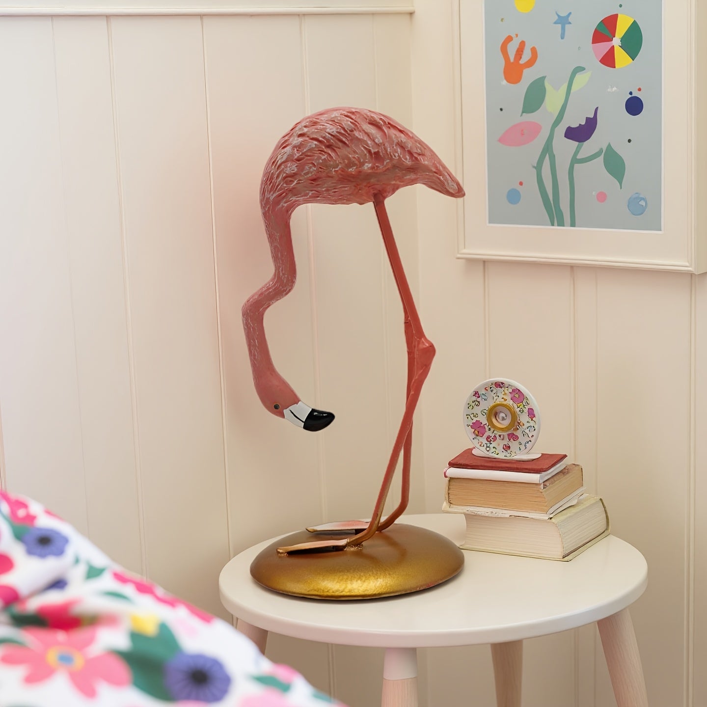Tnessential Pink Flamingo Couple Resin Ornament Birthday Gift 3D Decor