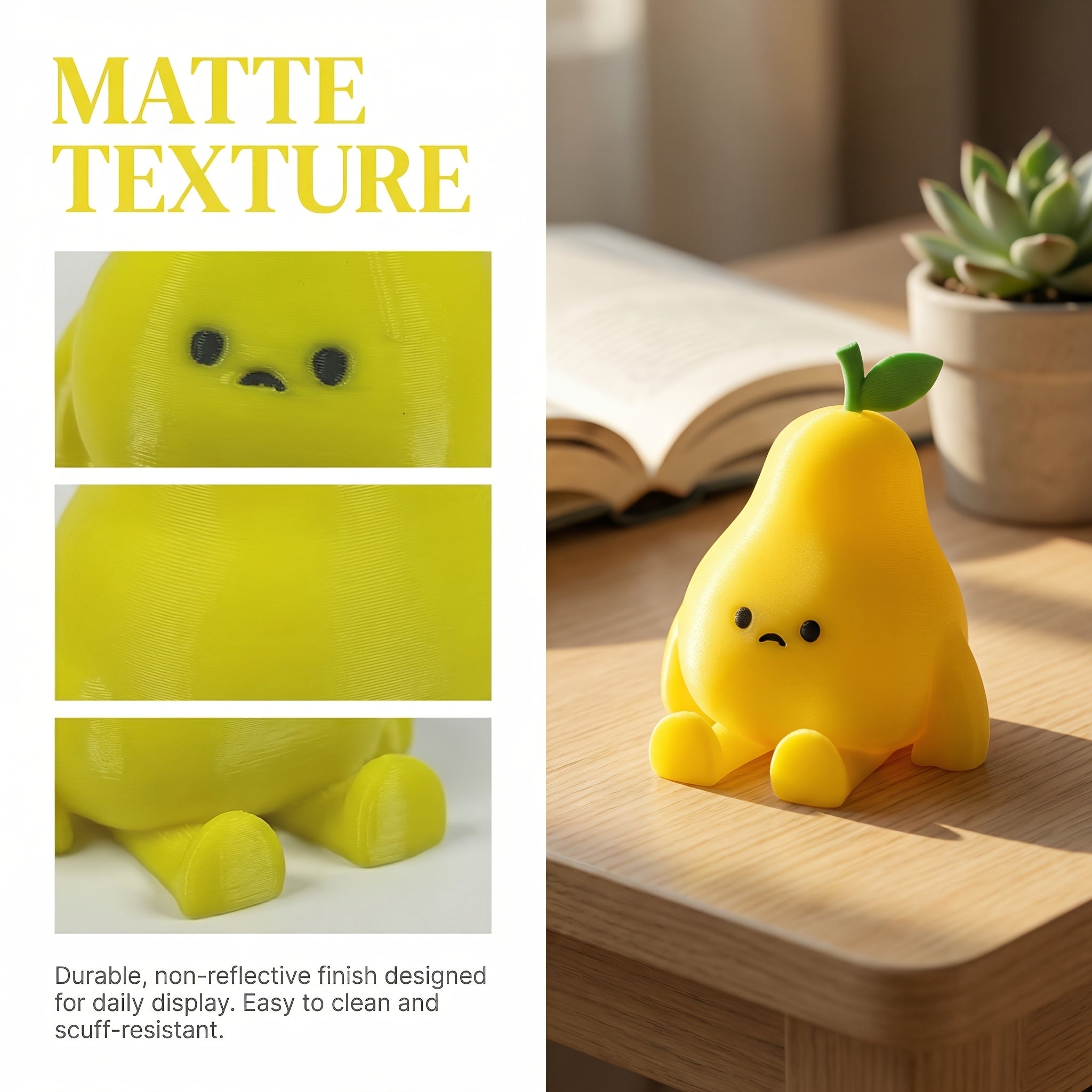 Tnessential Adorable Melancholic Pear Statue 3D Decor