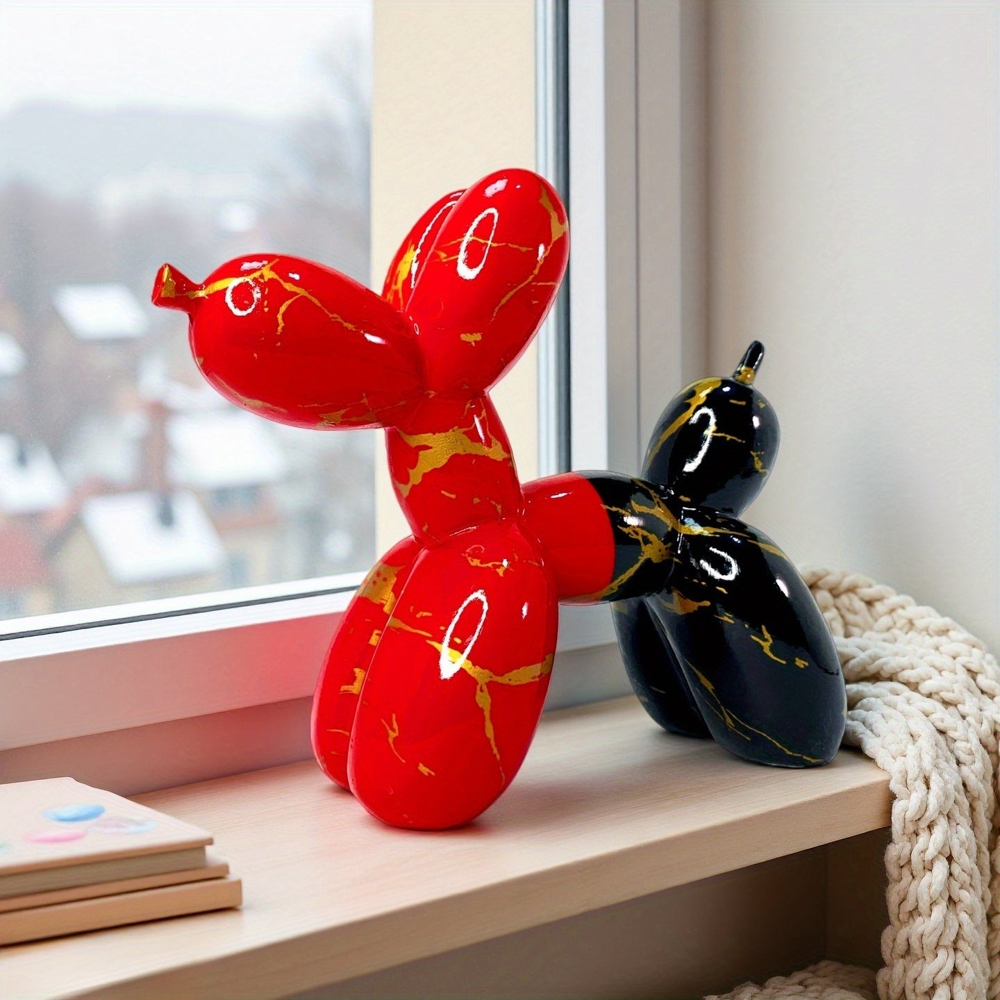Tnessential Collectible Figurines 1pc Adorable Balloon Dog Statue for 3D Decor