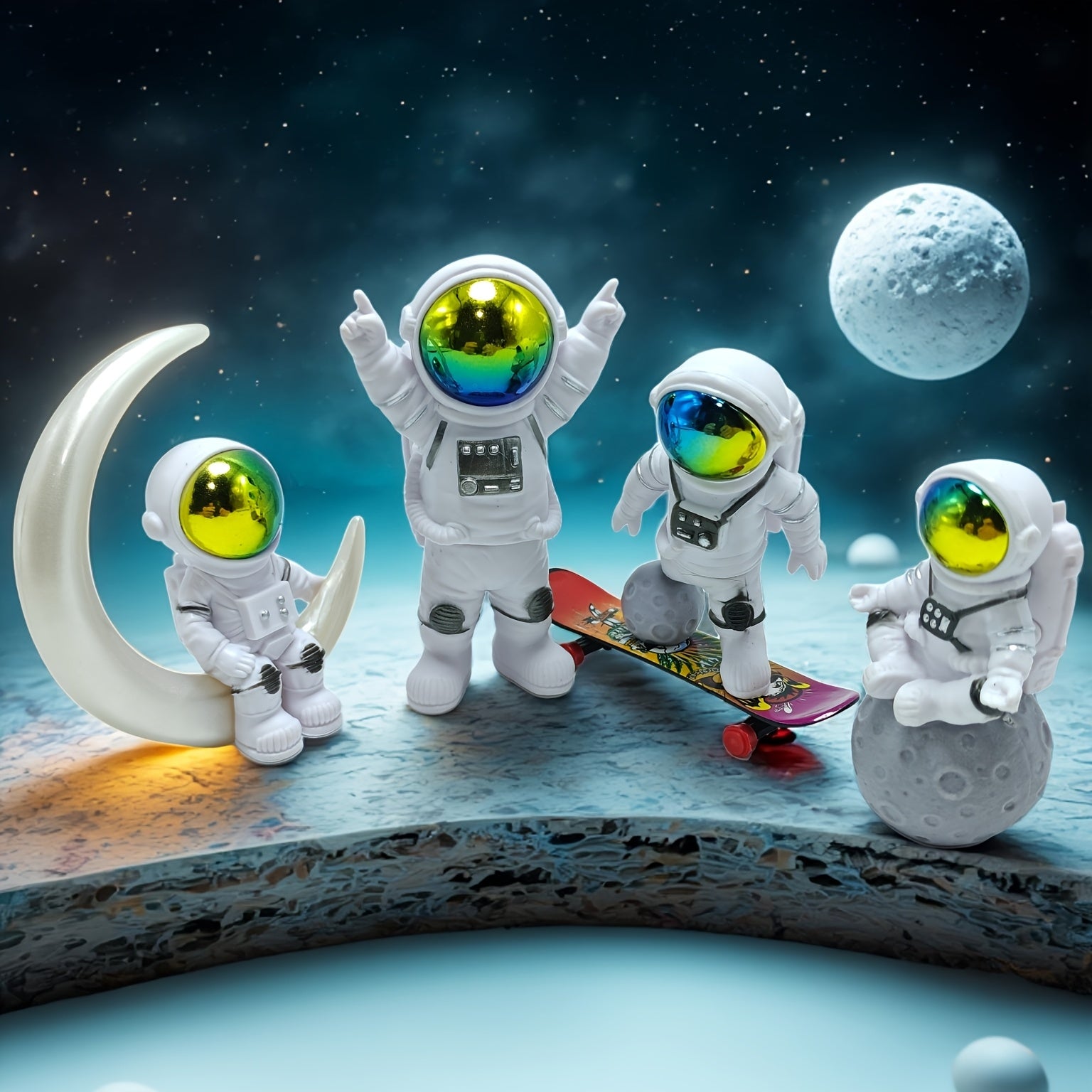 Tnessential Random Astronaut Figurine Set 3D Decor