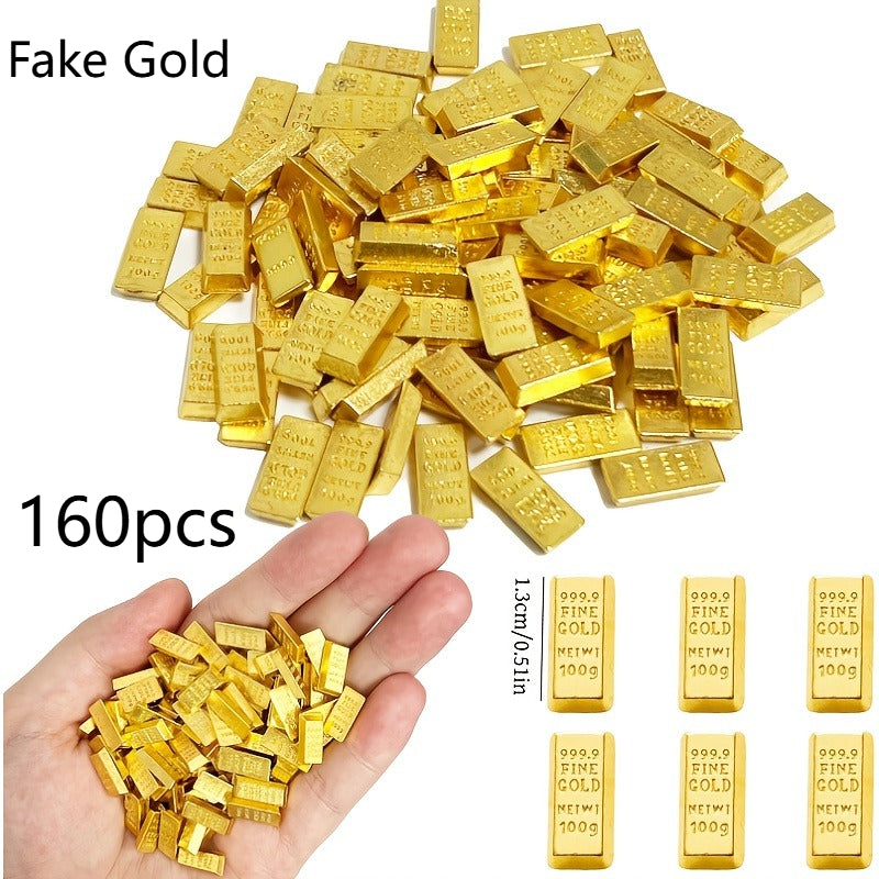 Tnessential Ultra-realistic Mini Golden Bar Simulated Ingot Model Set 3D Decor