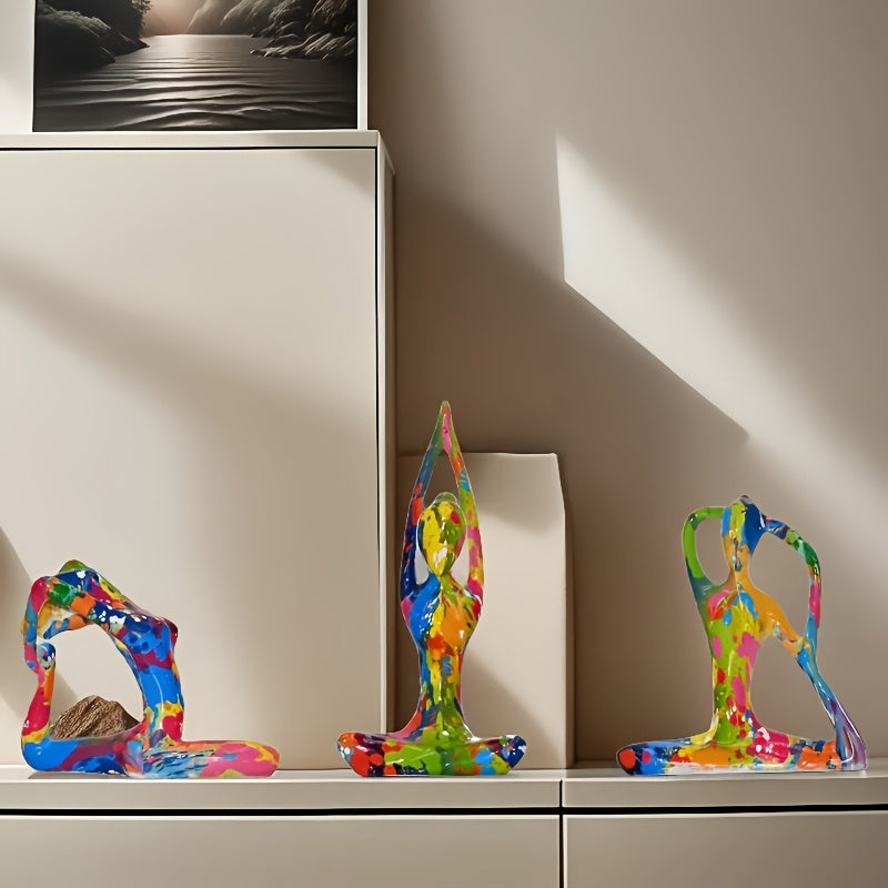 Tnessential Creative Water Transfer Printing Abstract Colorful Yoga 3D Decor