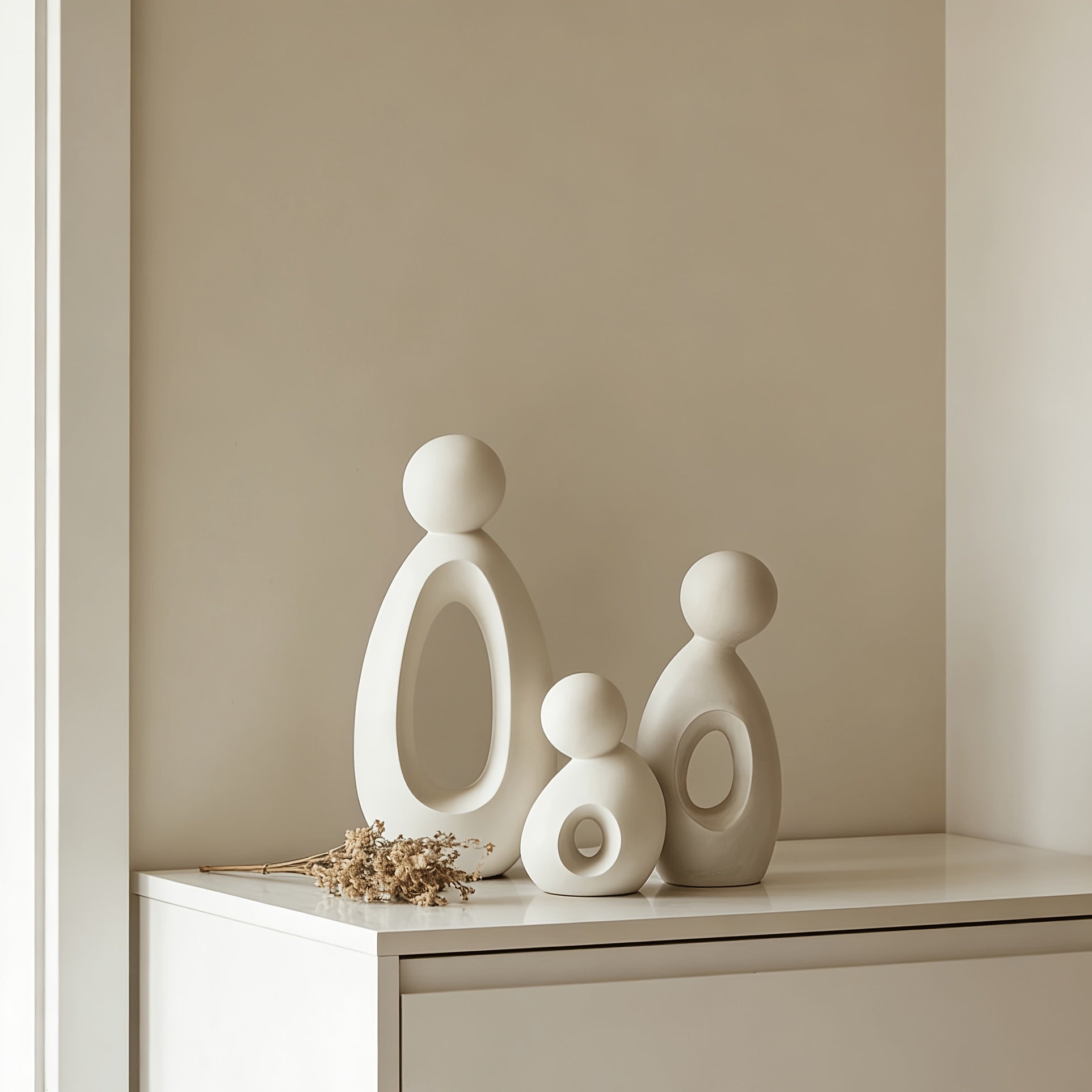 Tnessential Minimalist Modern Abstract Plastic Wall Sculptures & 3D Decor