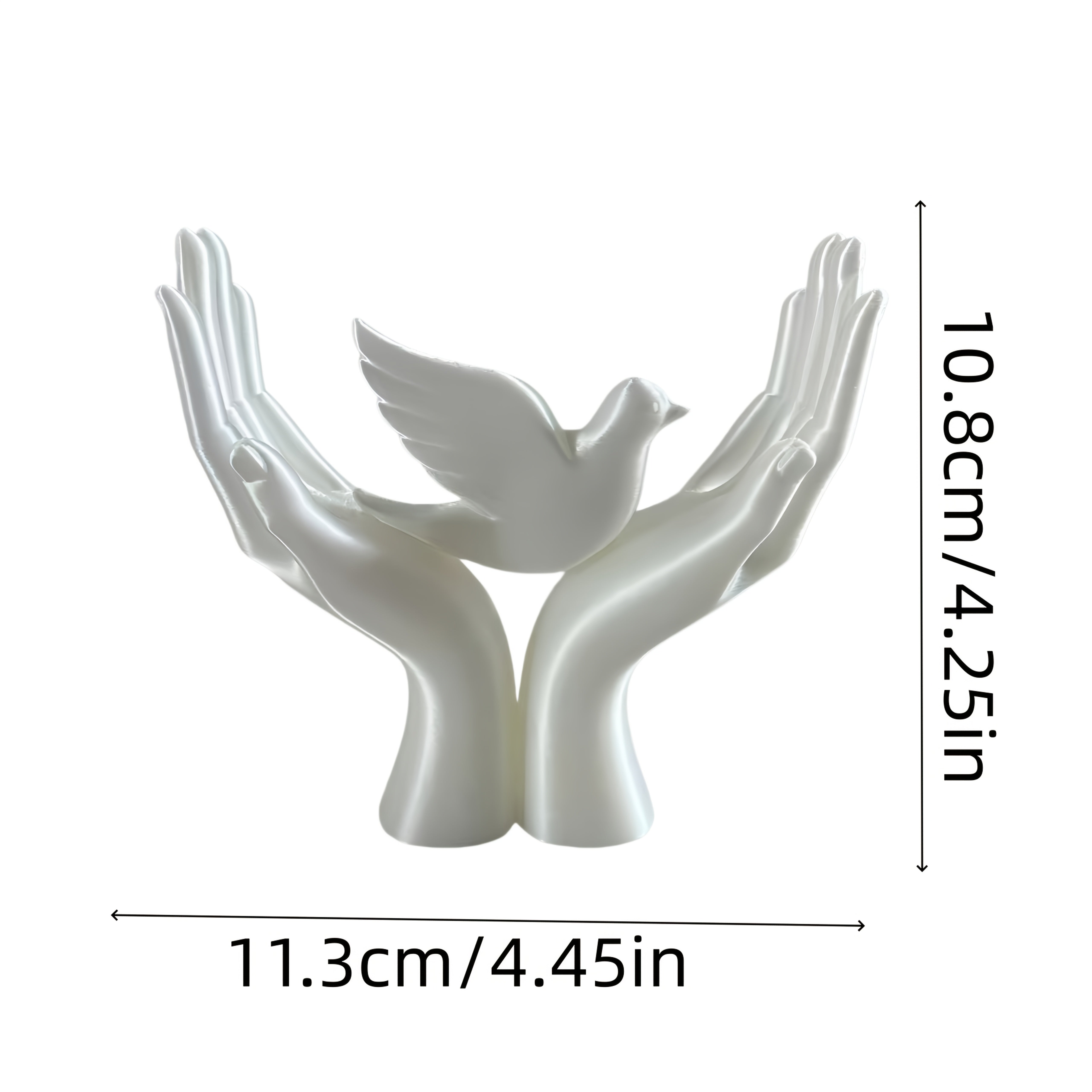 Tnessential Elegant Minimalist Hand-held Dove Flying Bird Sculpture 3D Decor