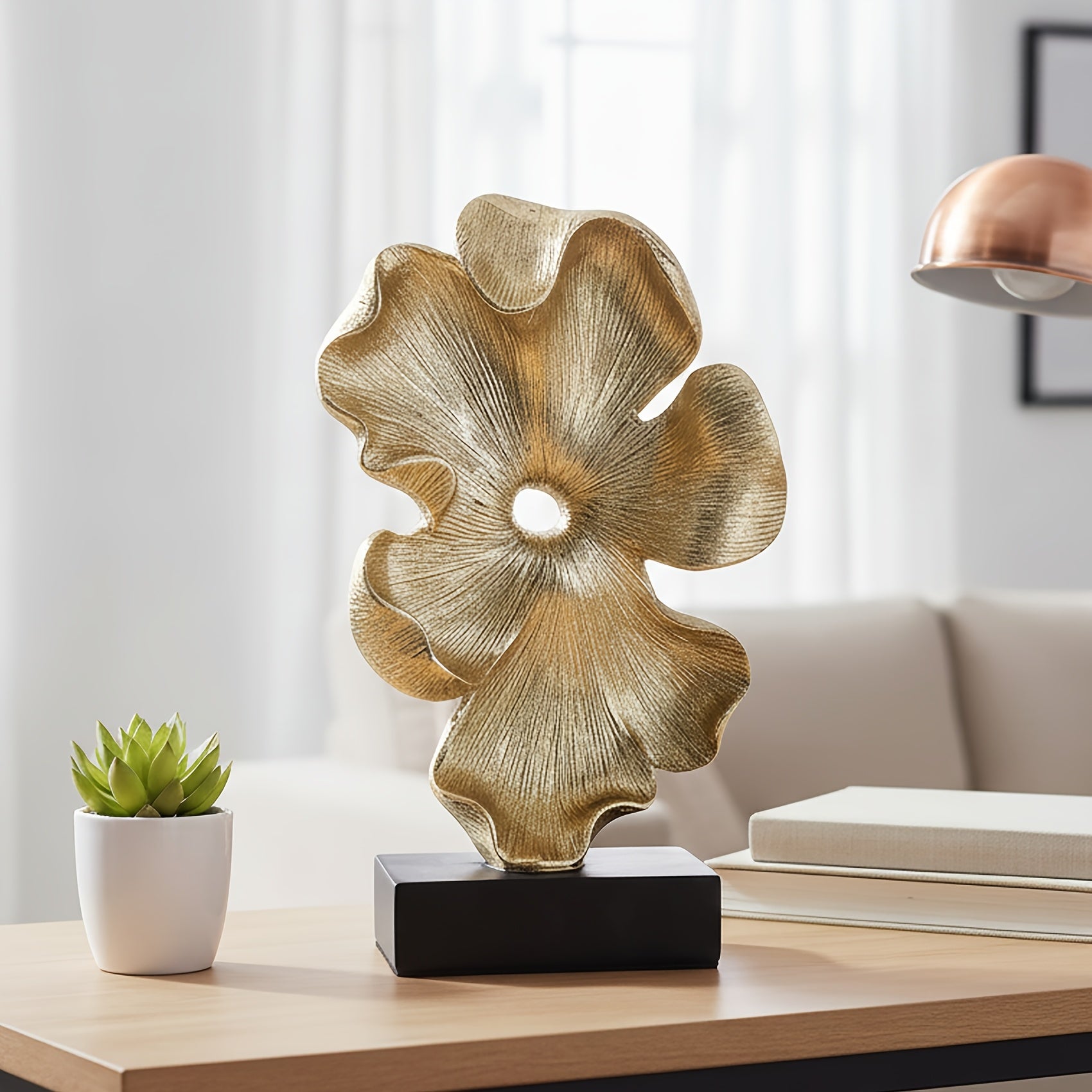 Tnessential Golden Abstract Statue 3D Decor