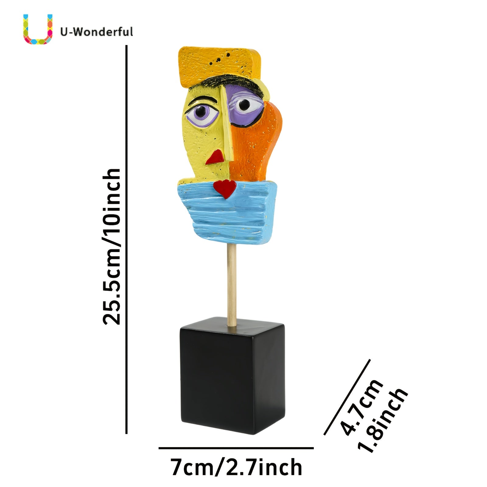 Tnessential U WONDERFUL Handmade Modern Abstract Face Sculpture Statue 3D Decor