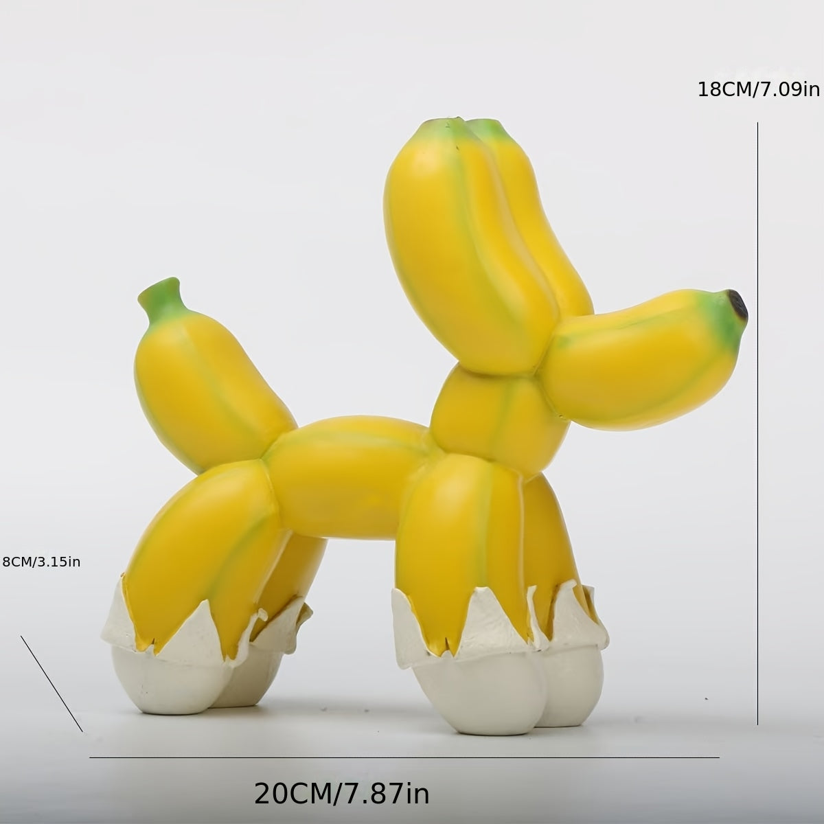 Tnessential Abstract Balloon Dog Banana Dog Animal Statue 3D Decor