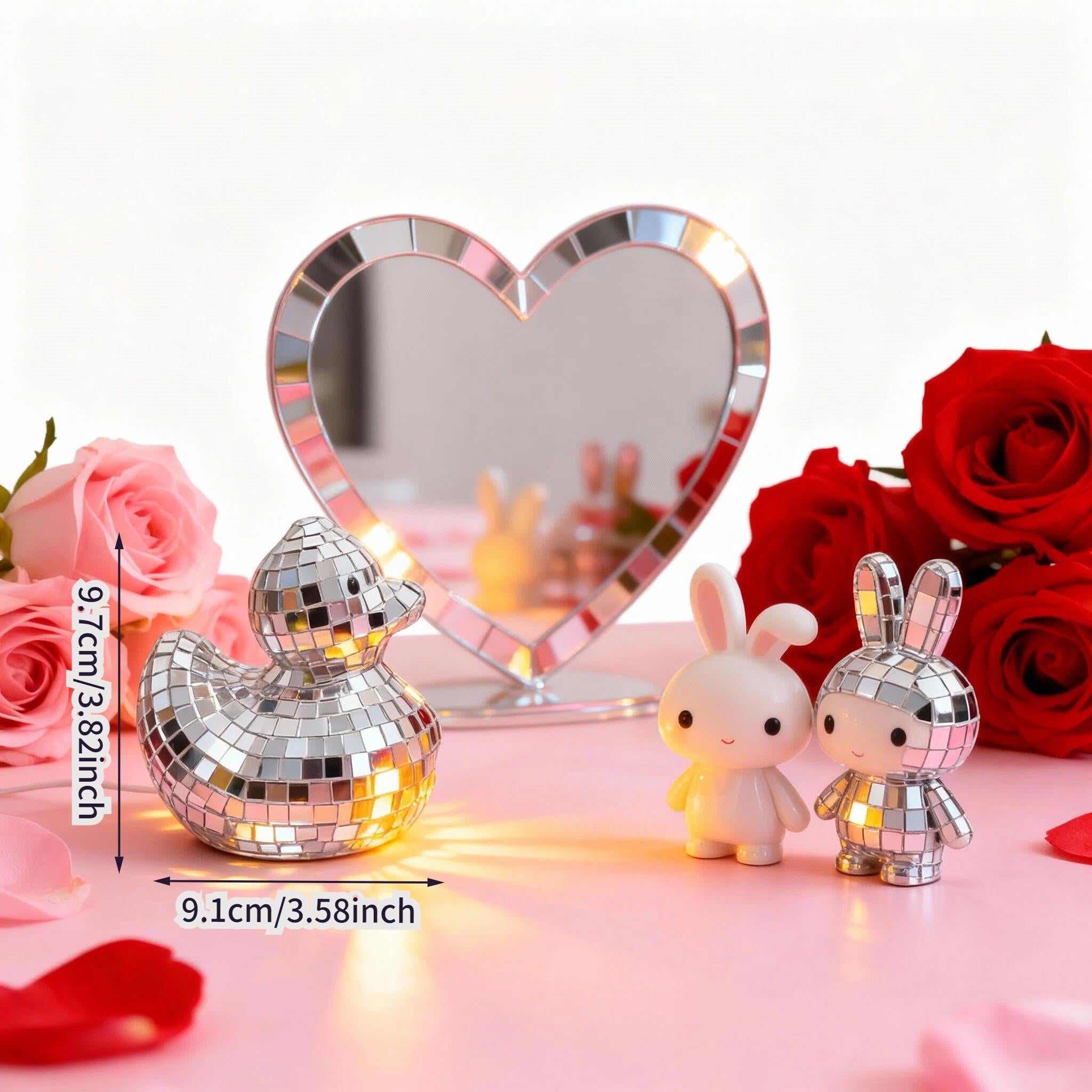 Tnessential Silvery Reflective Mosaic Mirror Duck Pendant 3D Decor