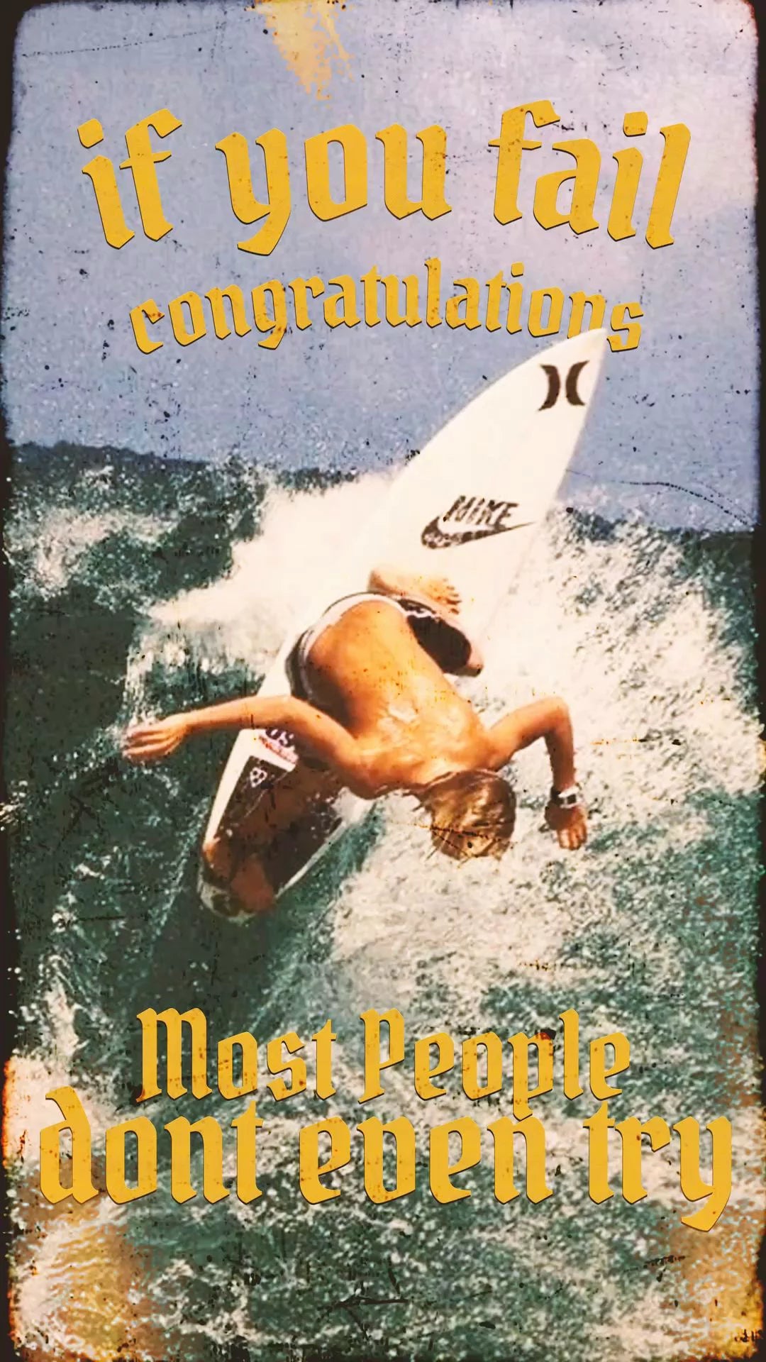 SURF MOTIVATION VINTAGE CANVAS POSTER