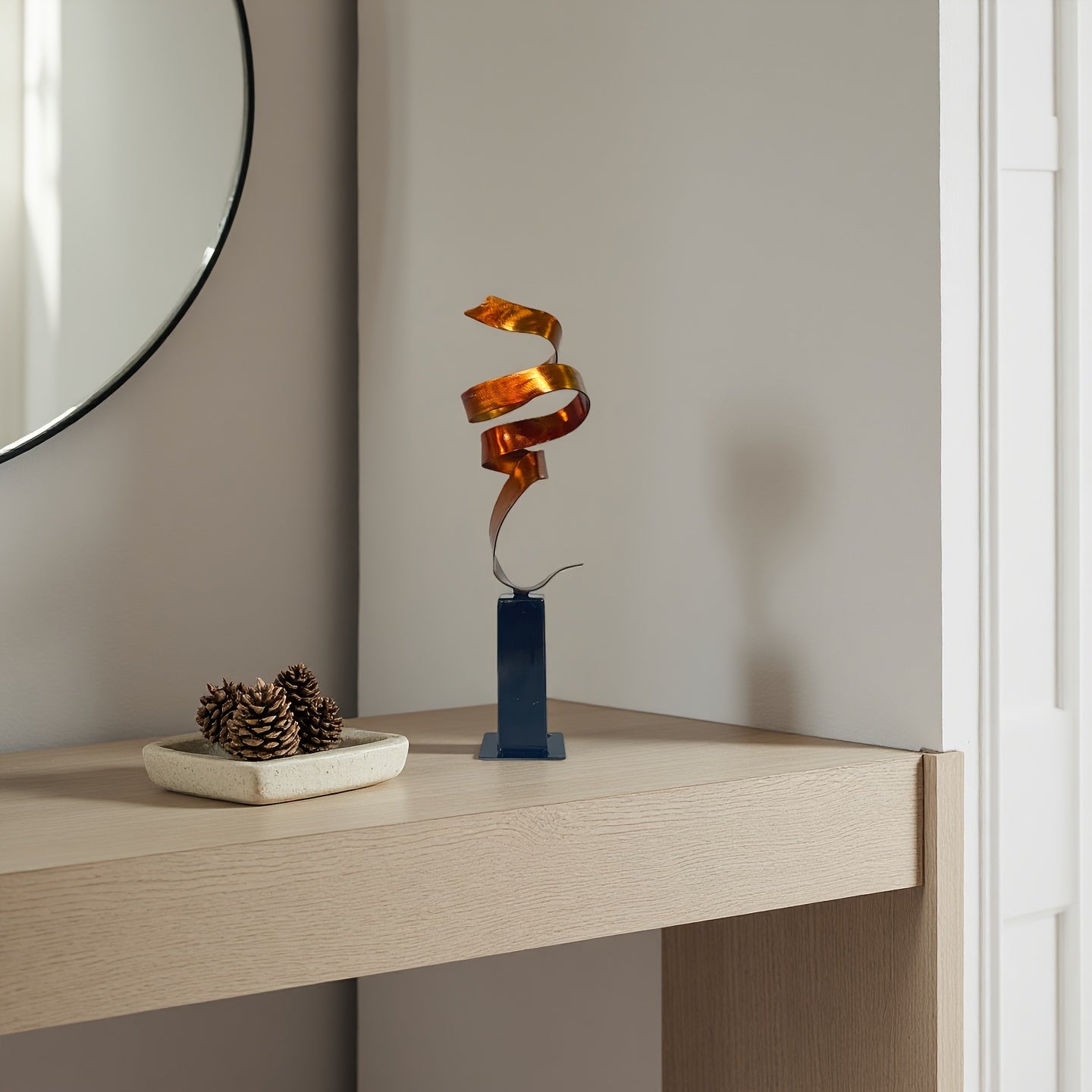 Tnessential Creative Spiral Metal Collectible Figurines 3D Decor