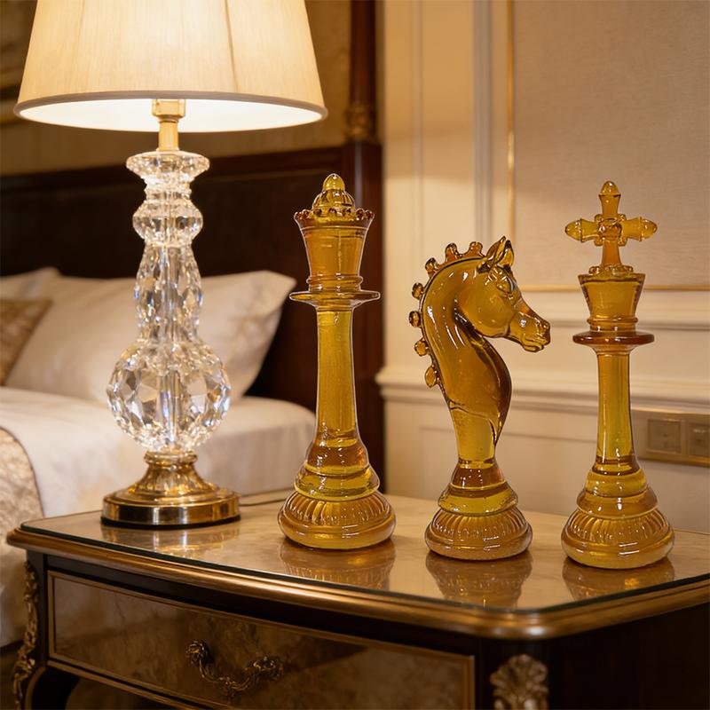 Tnessential Elegant Resin Chess Piece Figurines 3D Decor