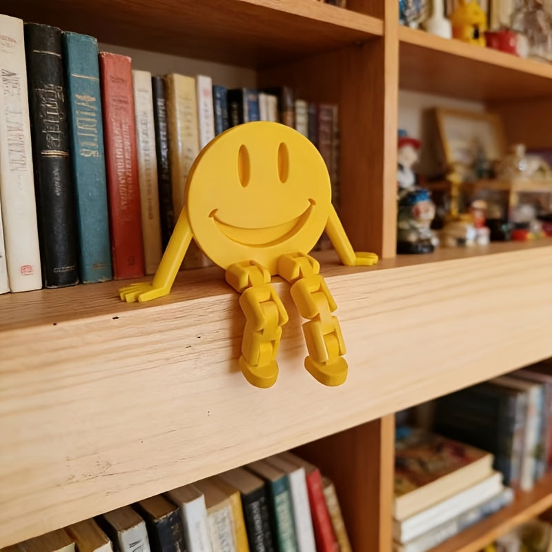 Tnessential Small Yellow Smiley Face Ornament for Your Desk 3D Decor