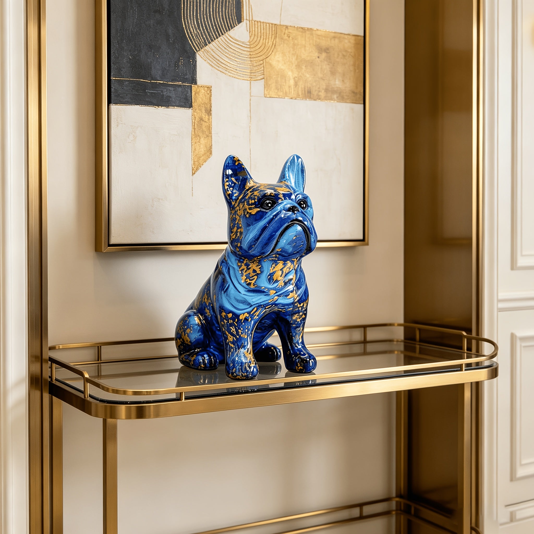 Tnessential Blue and Golden Waterlogged Bulldog 3D Decor