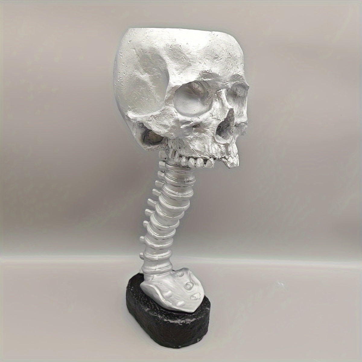 Tnessential Halloween Holiday Party Garden Resin Skull Spine Flower Pot 3D Decor
