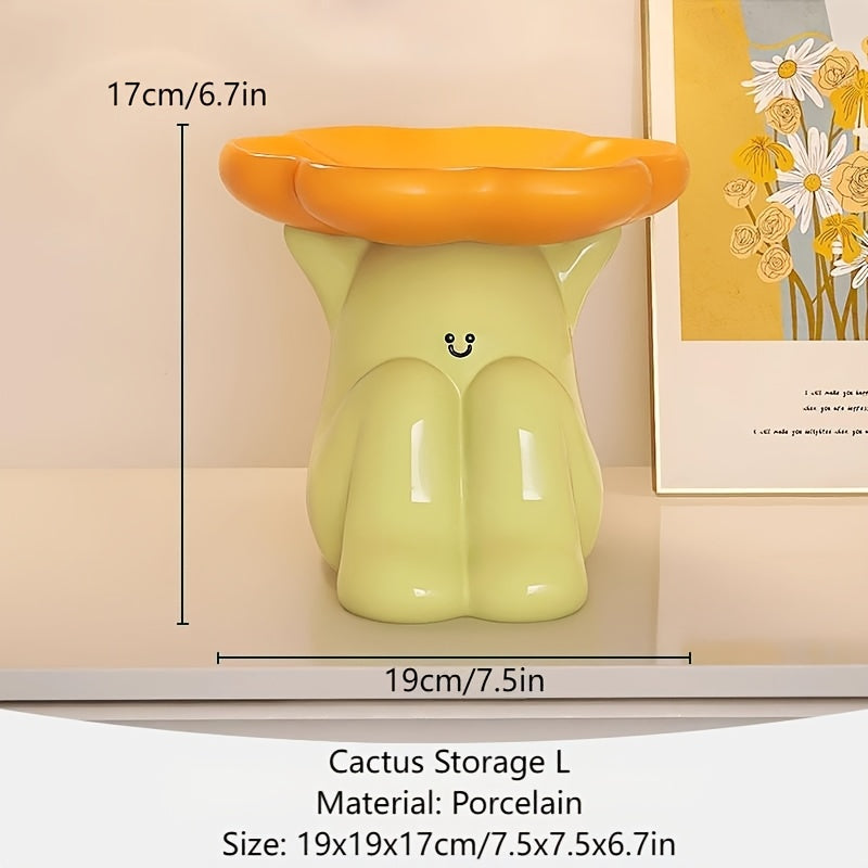 Tnessential Cactus Ceramic Decorative Piece 3D Decor