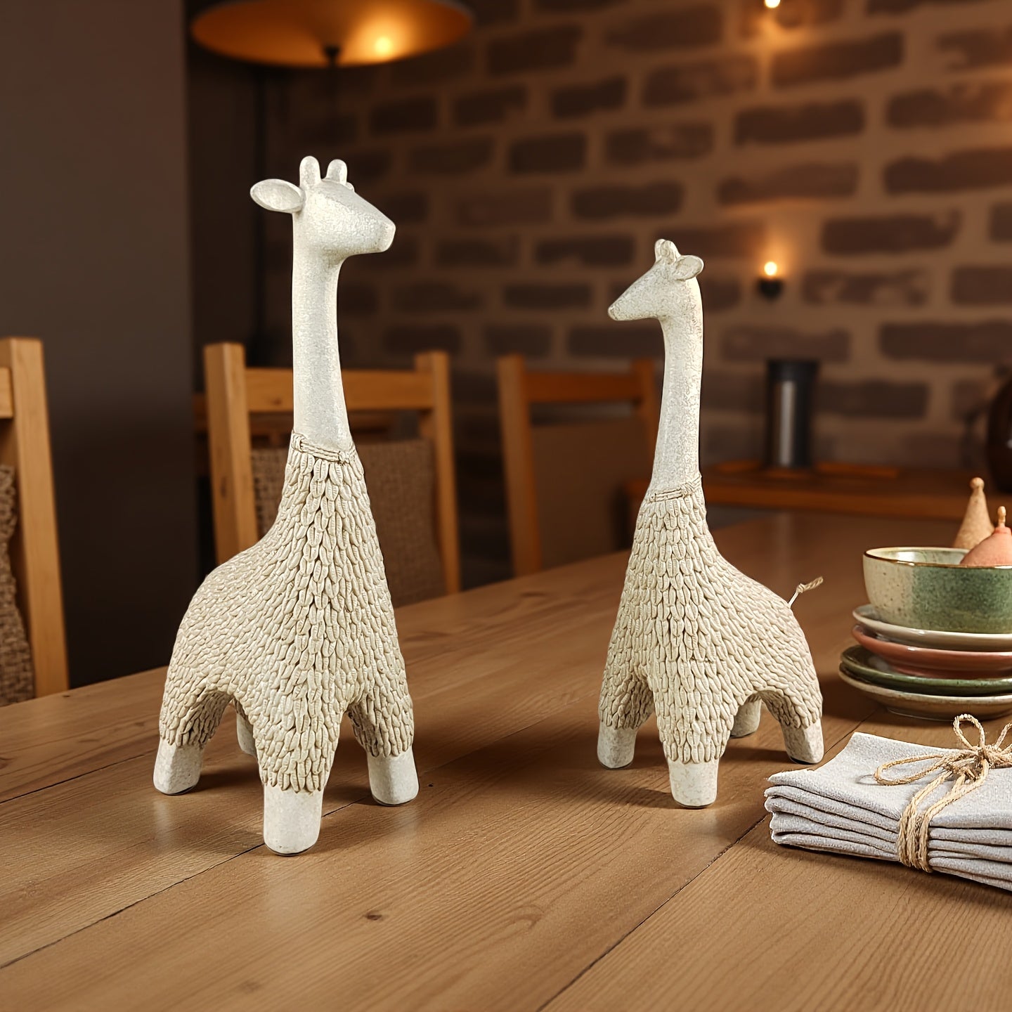 Tnessential Modern Minimalist Giraffe Resin Ornament 3D Decor
