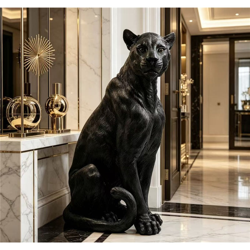 Tnessential Large Resin Black Panther Statue 3D Decor