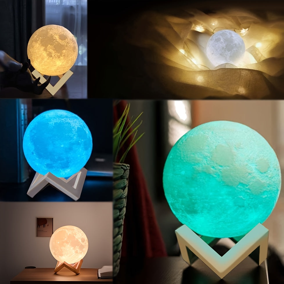 Tnessential PINOCO Smart Remote Control Moon Lamp with 128 Color 3D Decor