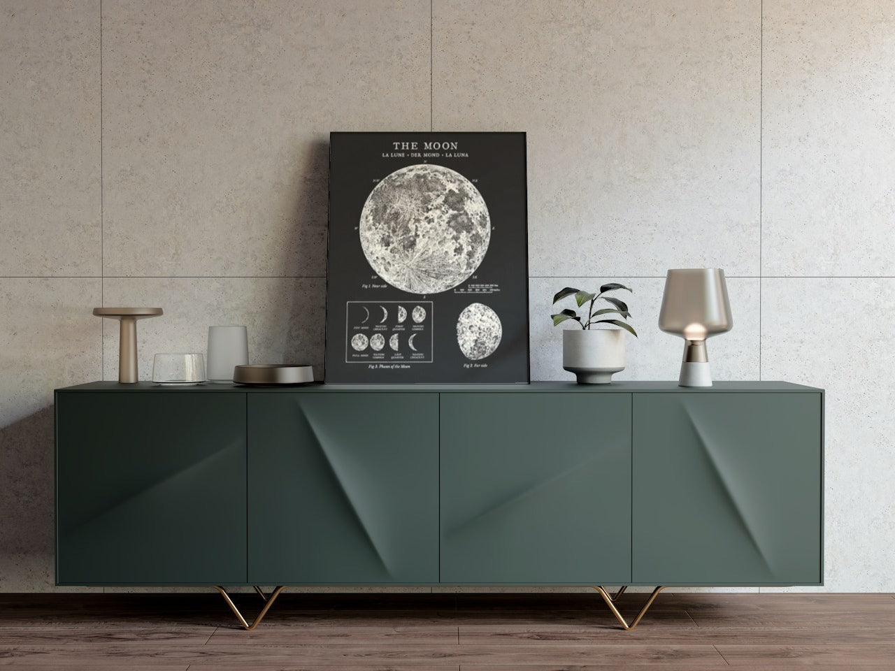 THE MOON ASTRONOMY CANVAS POSTER