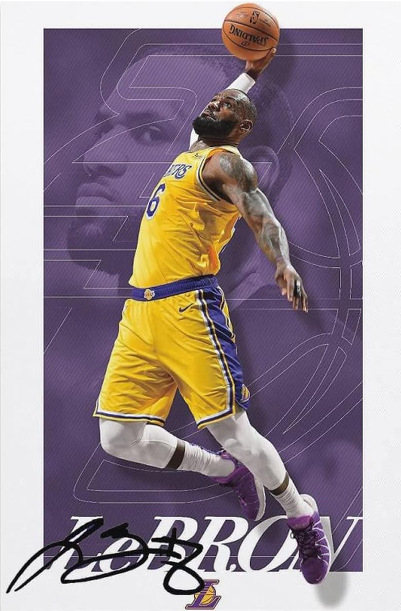 LEBRON JAMES LAKERS CANVAS POSTER