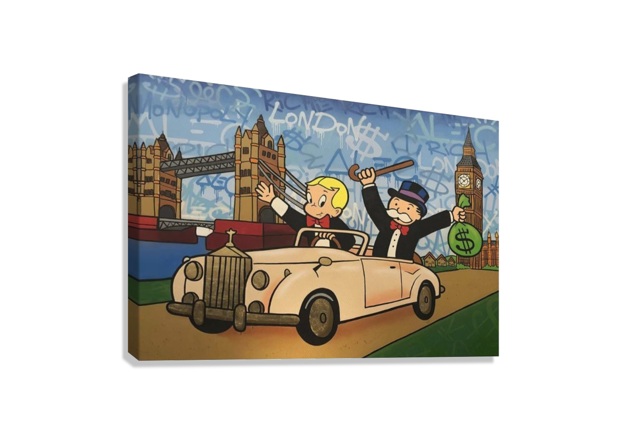 MONOPOLY IN CAR CANVAS POSTER