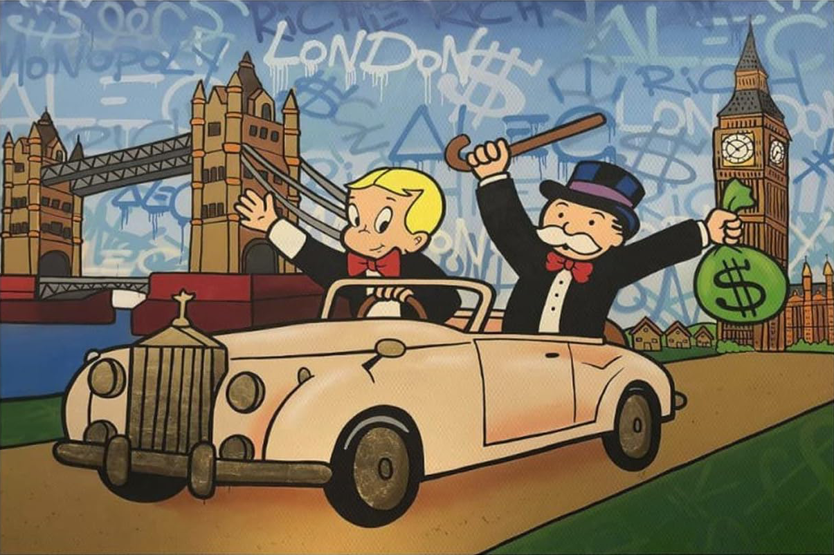 MONOPOLY IN CAR CANVAS POSTER