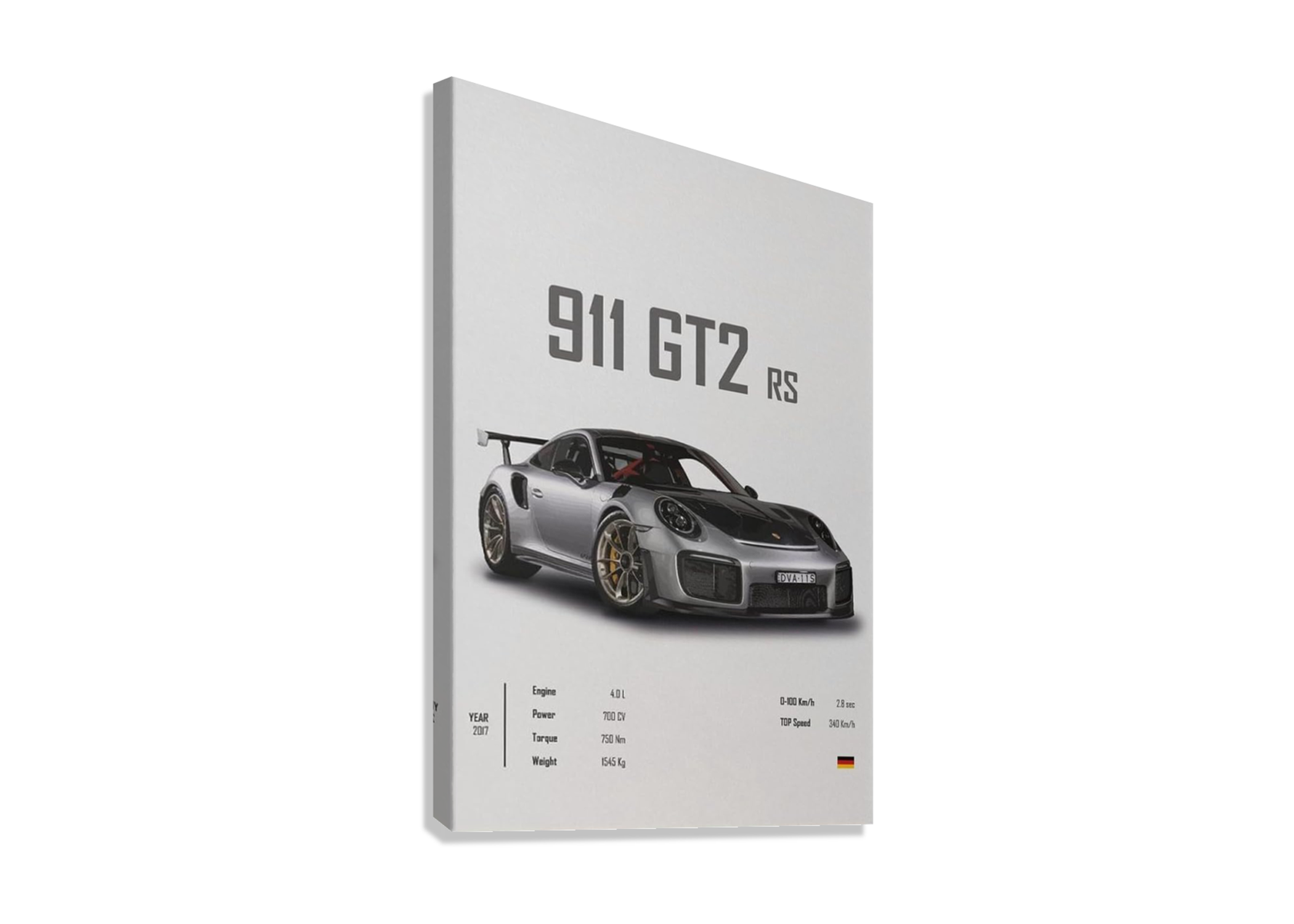 PORSCHE 911 GT2 RS CANVAS POSTER