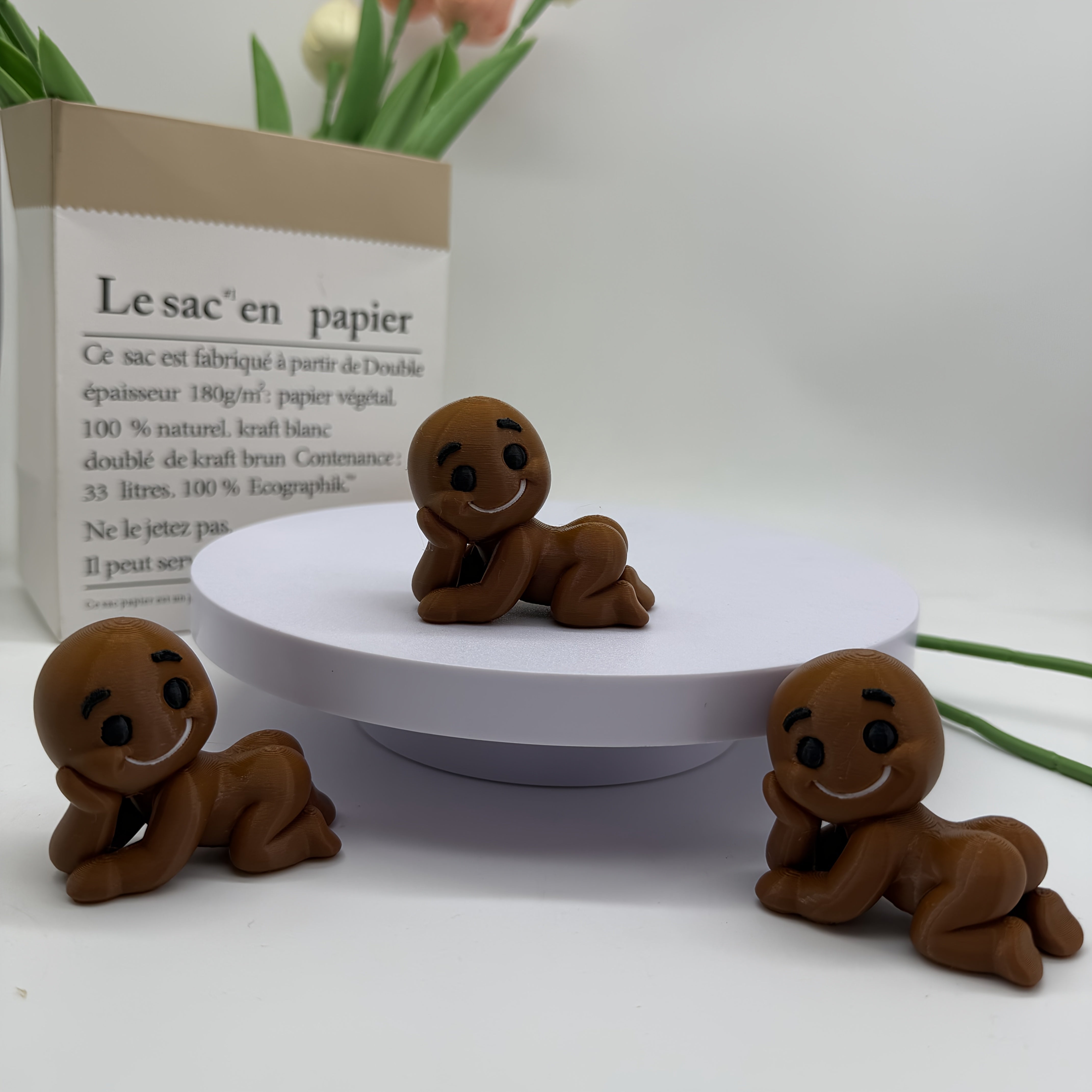 Tnessential Funny and Cute Lying Face Statue Ornament 3D Decor