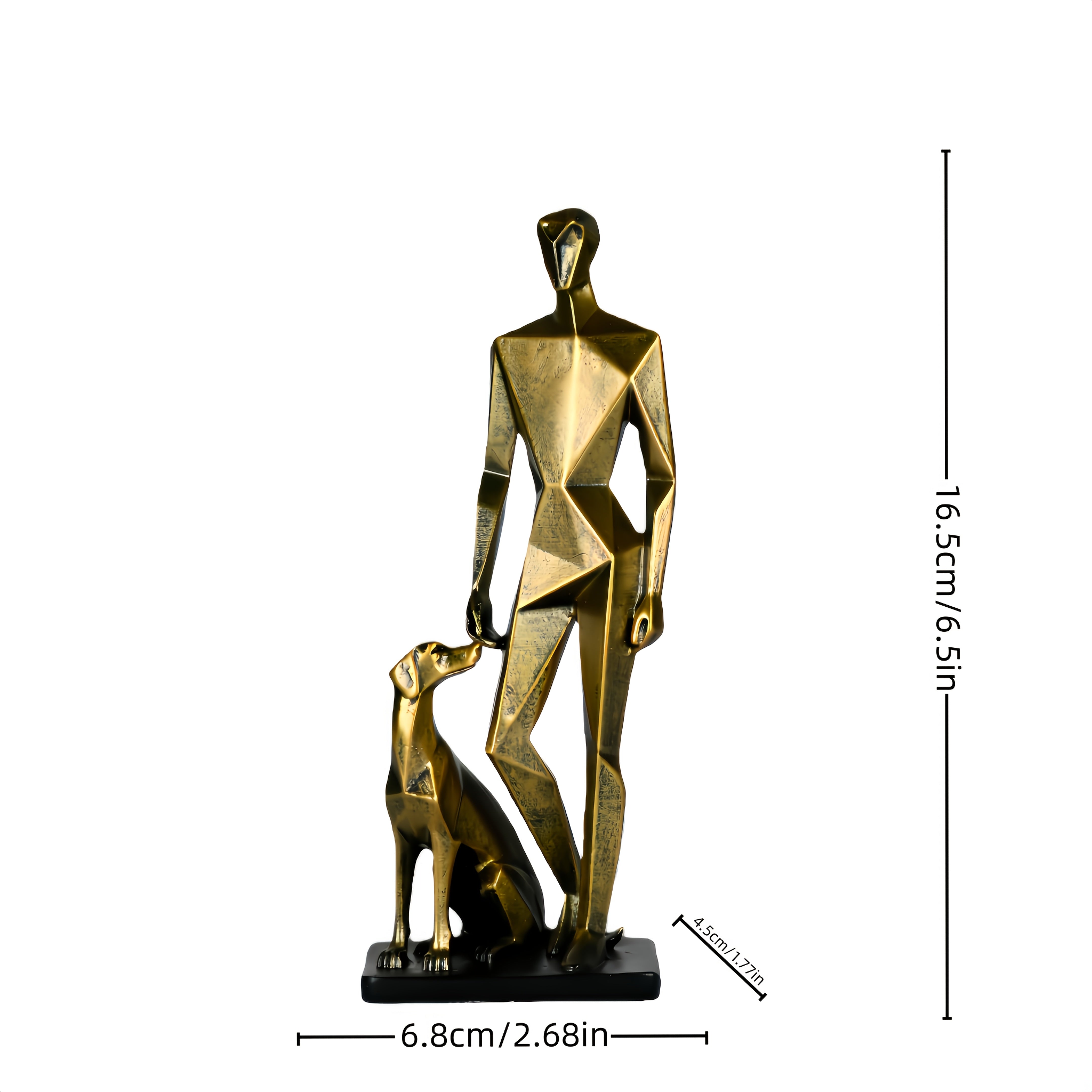 Tnessential Modern Minimalist Human & Dog Sculpture Statue 3D Decor