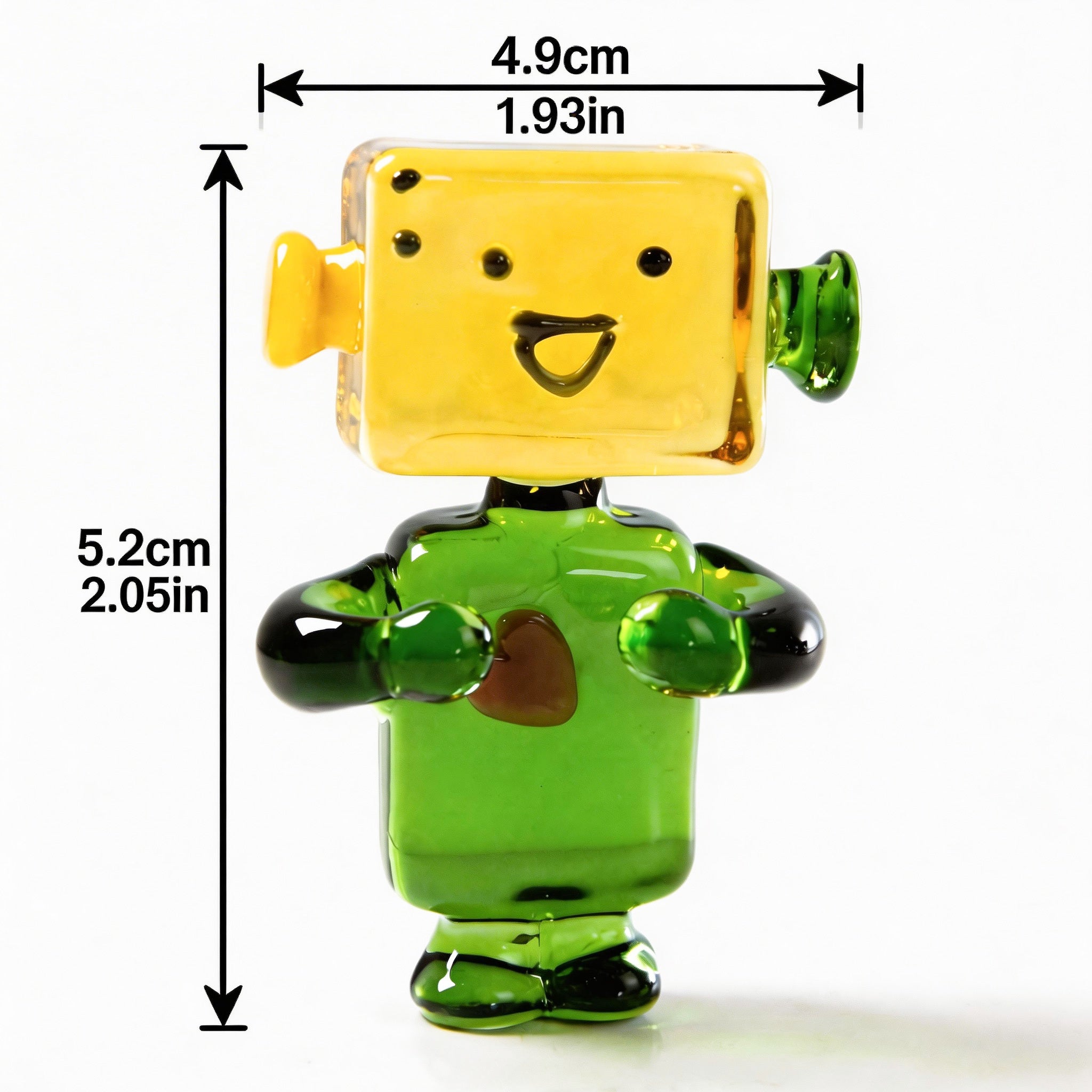 Tnessential KANGMING Hand-blown Glass Robot Collectible Ornament 3D Decor