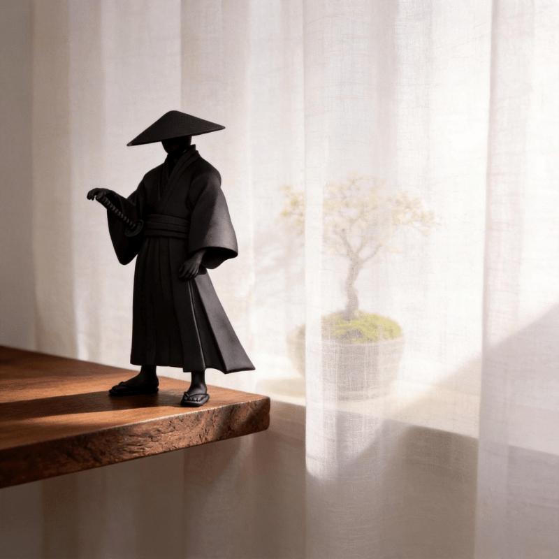 Tnessential Cool Standing Samurai Statue 3D Decor