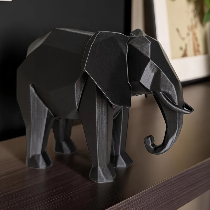 Tnessential Printed Modern Minimalist Style Low-poly Elephant 3D Decor