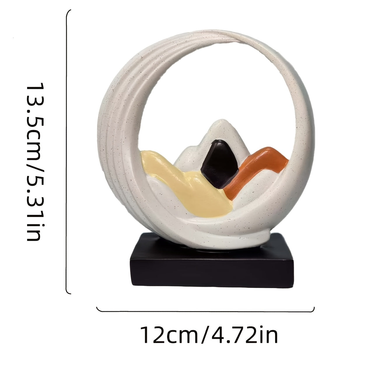 Tnessential Modern Minimalist Zen Mountain Peak Resin Ornament with 3D Decor