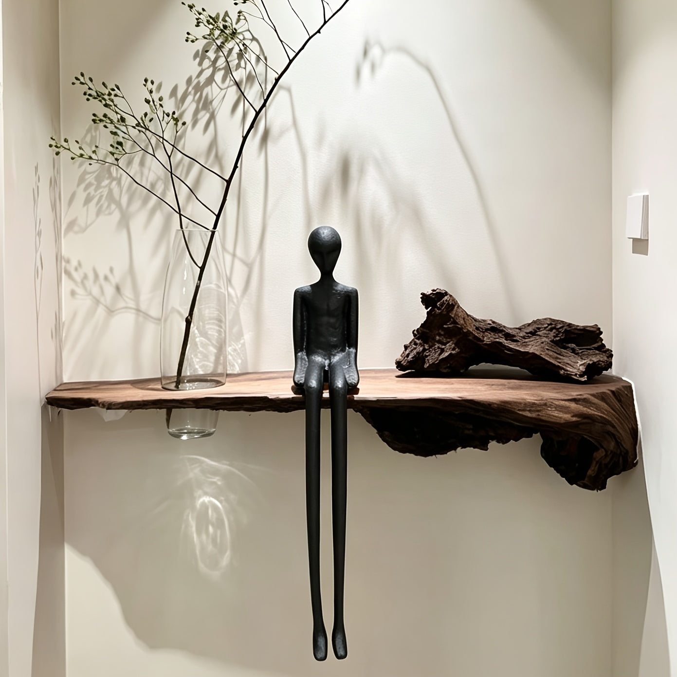Tnessential Abstract Modern Minimalist Tall Figure Sculpture 3D Decor