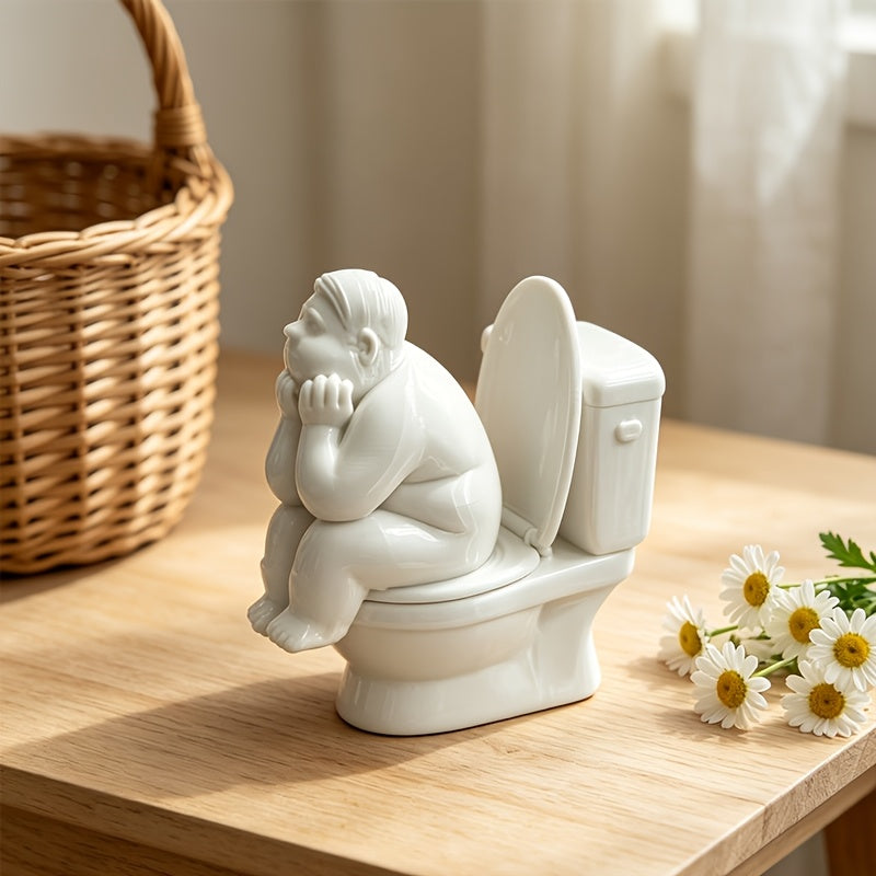 Tnessential Fun Toilet Thinker Figurine 3D Decor
