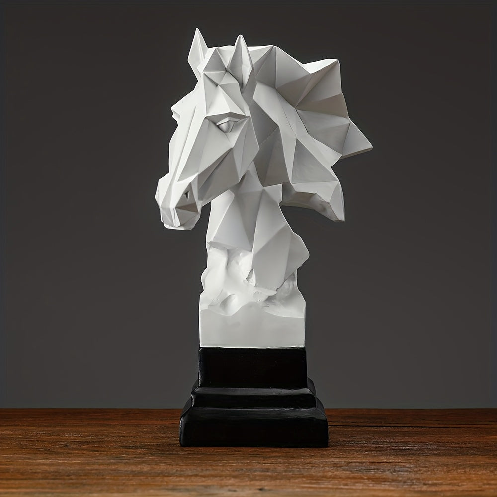Tnessential Modern Geometric Horse Head Sculpture 3D Decor