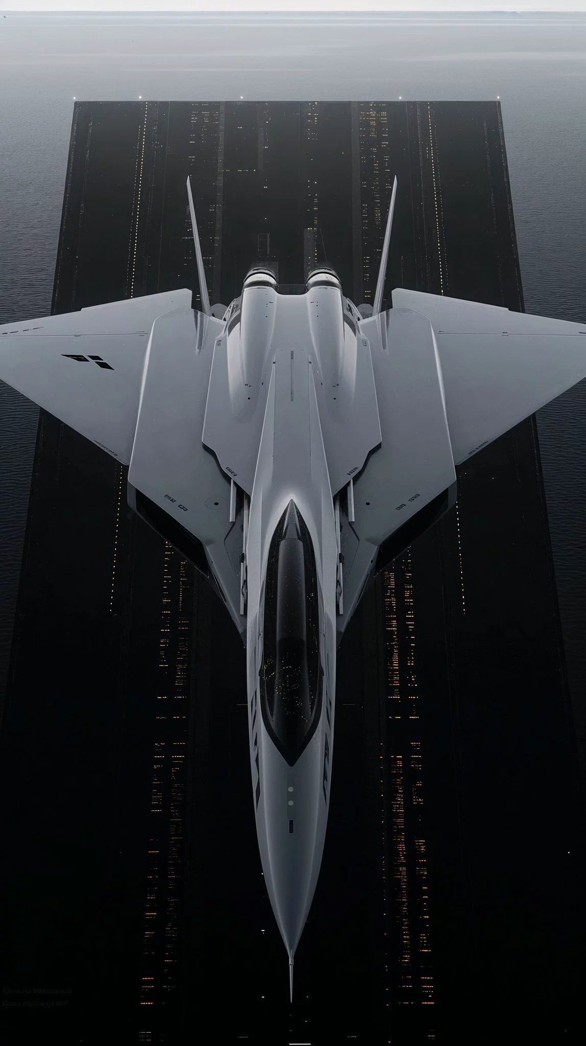 STEALTH AIRCRAFT DARK RUNWAY CANVAS POSTER