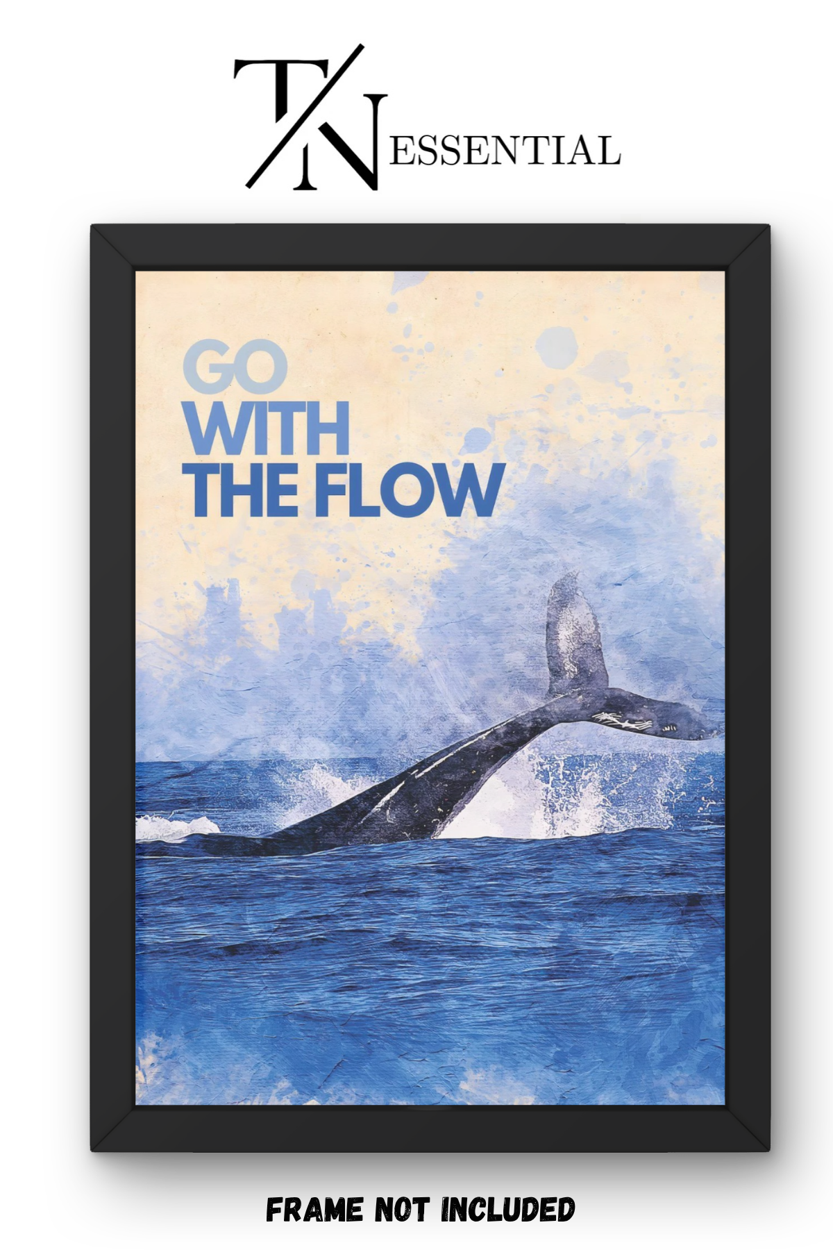 GO WITH THE FLOW WHALE CANVAS POSTER