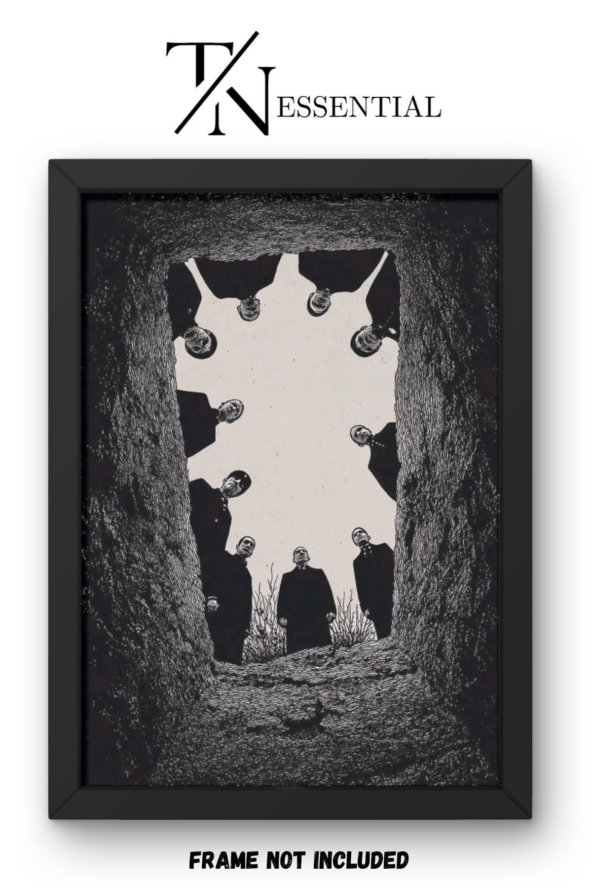 WATCHING FROM THE GRAVE DARK ART CANVAS POSTER